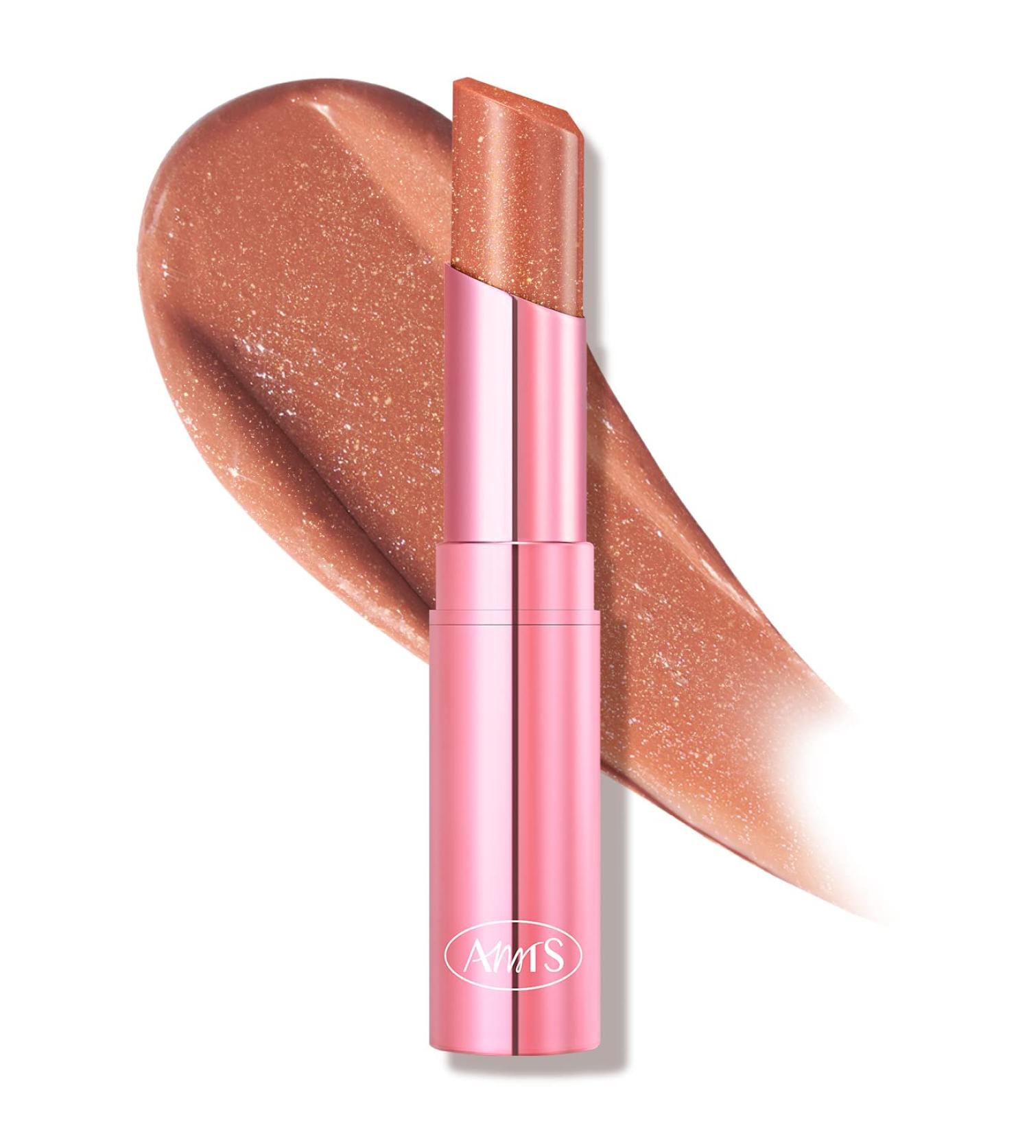 AMTS Tinted Lip Balm-Slip | Hydrating Glitter Lipstick | Pearl Shimmering Daily Lip Makeup for Dry, Cracked, Chapped Lips - Korean Beauty Moisture Lip Tint - Buy Online on GoSupps.com