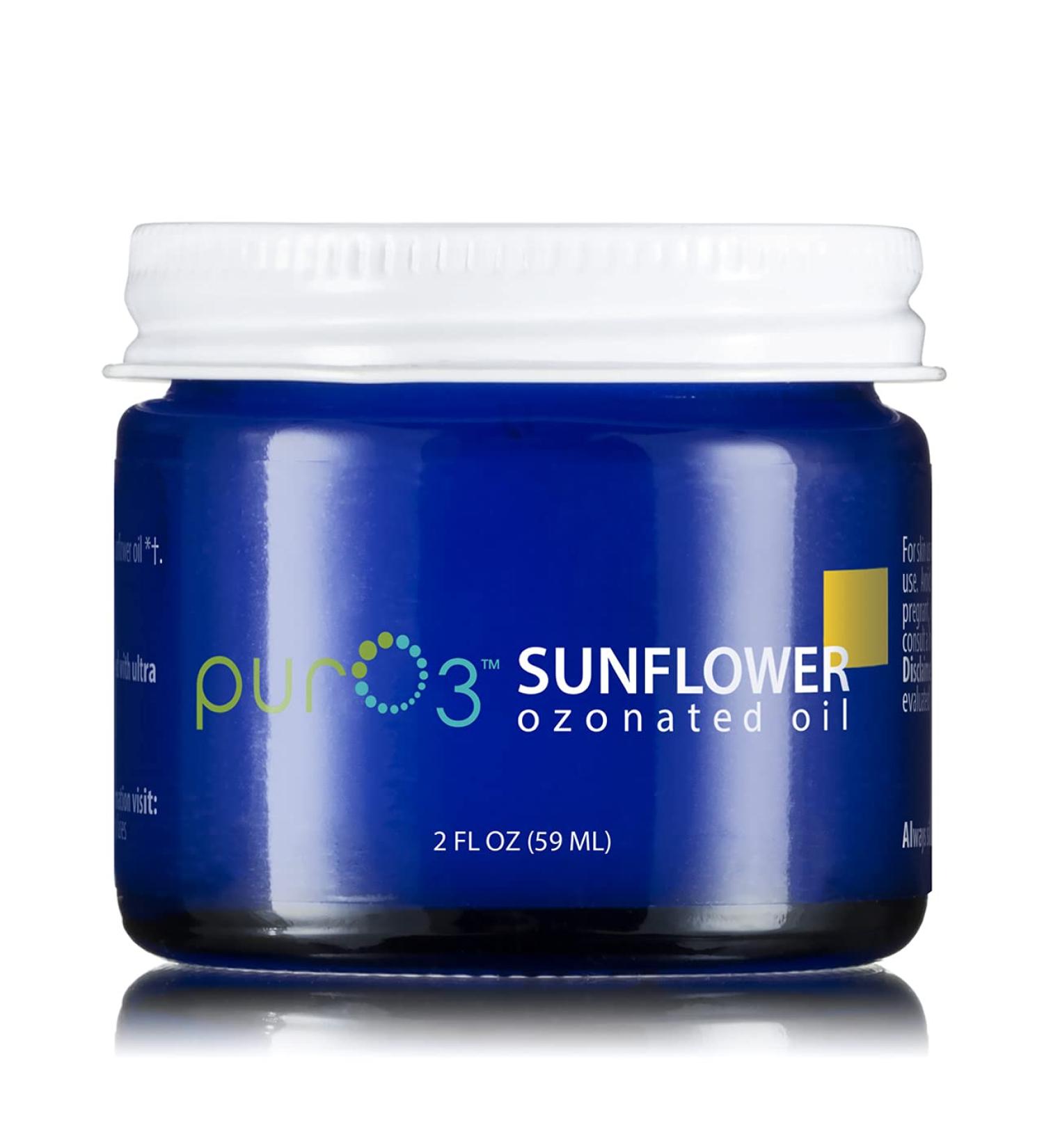 PurO3 Fully Ozonated Sunflower Oil - 2 oz - Glass Jars