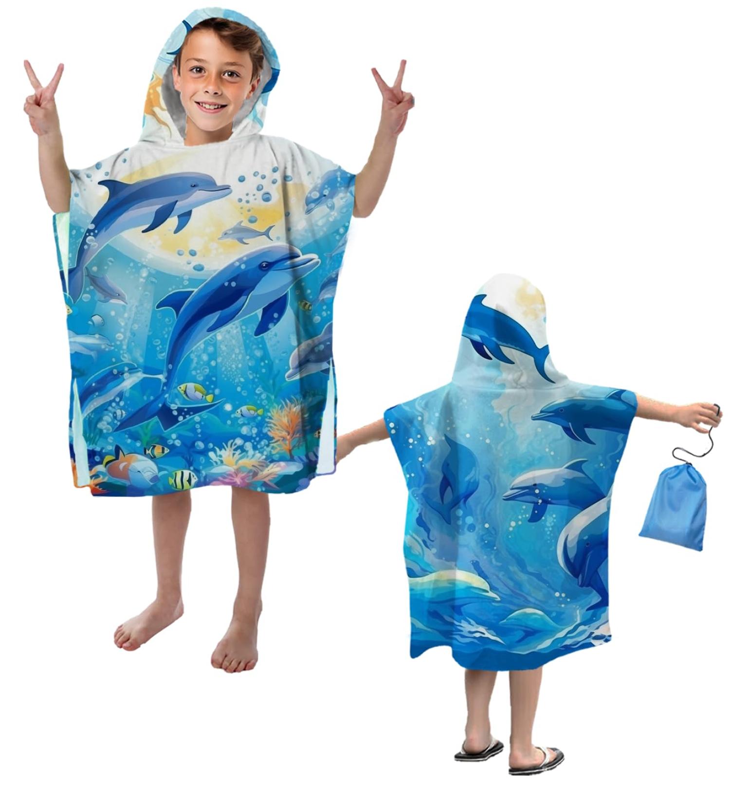 Bathing poncho children bathing poncho baby hooded towel for baby children girl boy microfiber baby towel hood baby towel with hooded super soft and absorbent exquisites pattern gold-05 60xcm