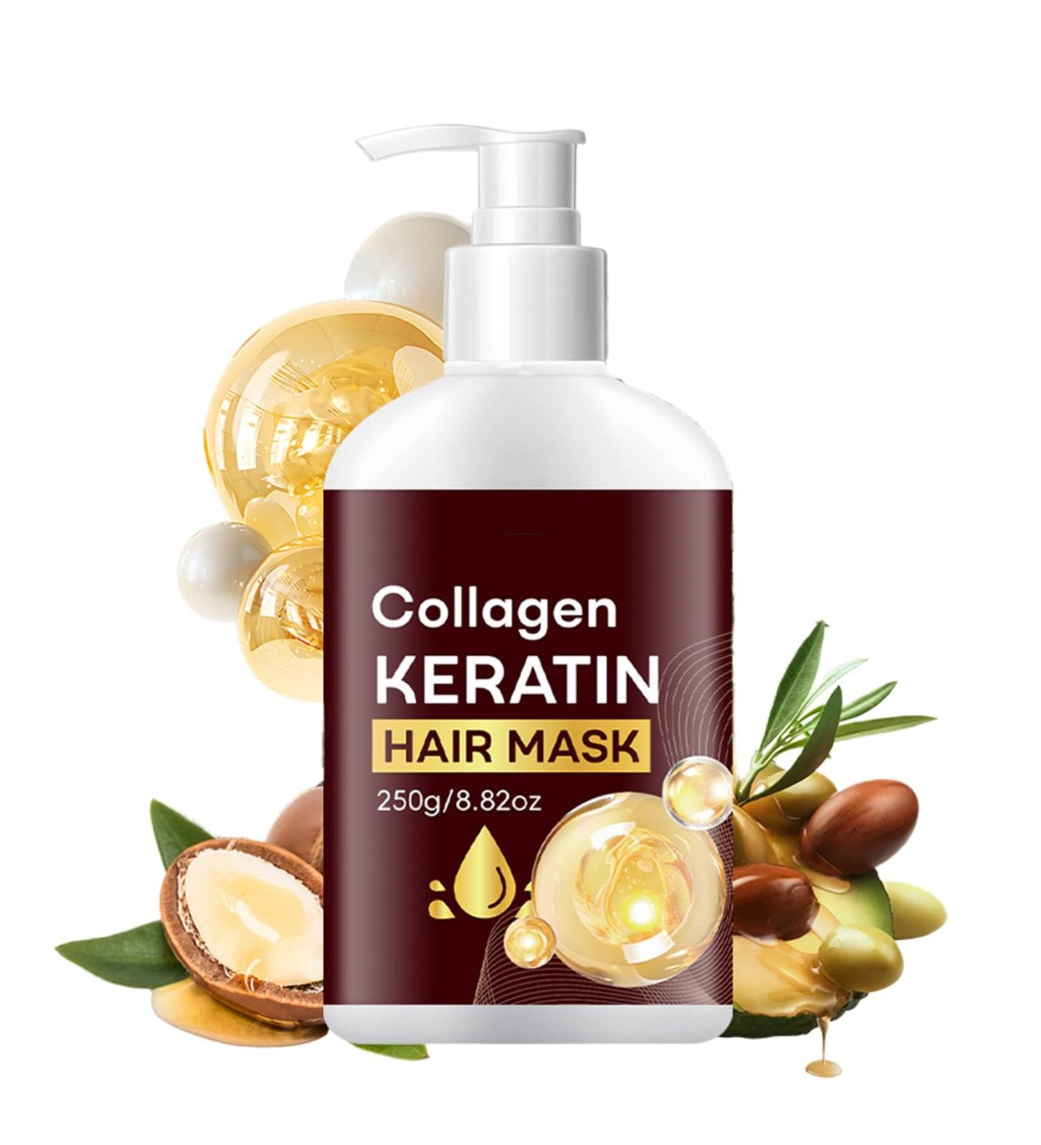 Masque capillaire au collag ne et la k ratine traitement r parateur en profondeur pour cheveux ab m s apr s-shampoing hydratant nourrissant pour pointes fourchues contr le des frisottis convient - Buy Online on GoSupps.com