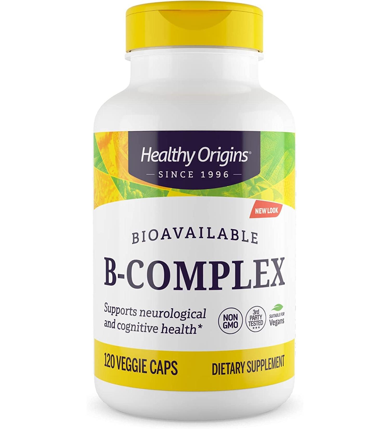 Healthy Origins Coenzymated B-Complex - Supports Brain Health - 120 Veggie Capsules - Buy Online on GoSupps.com