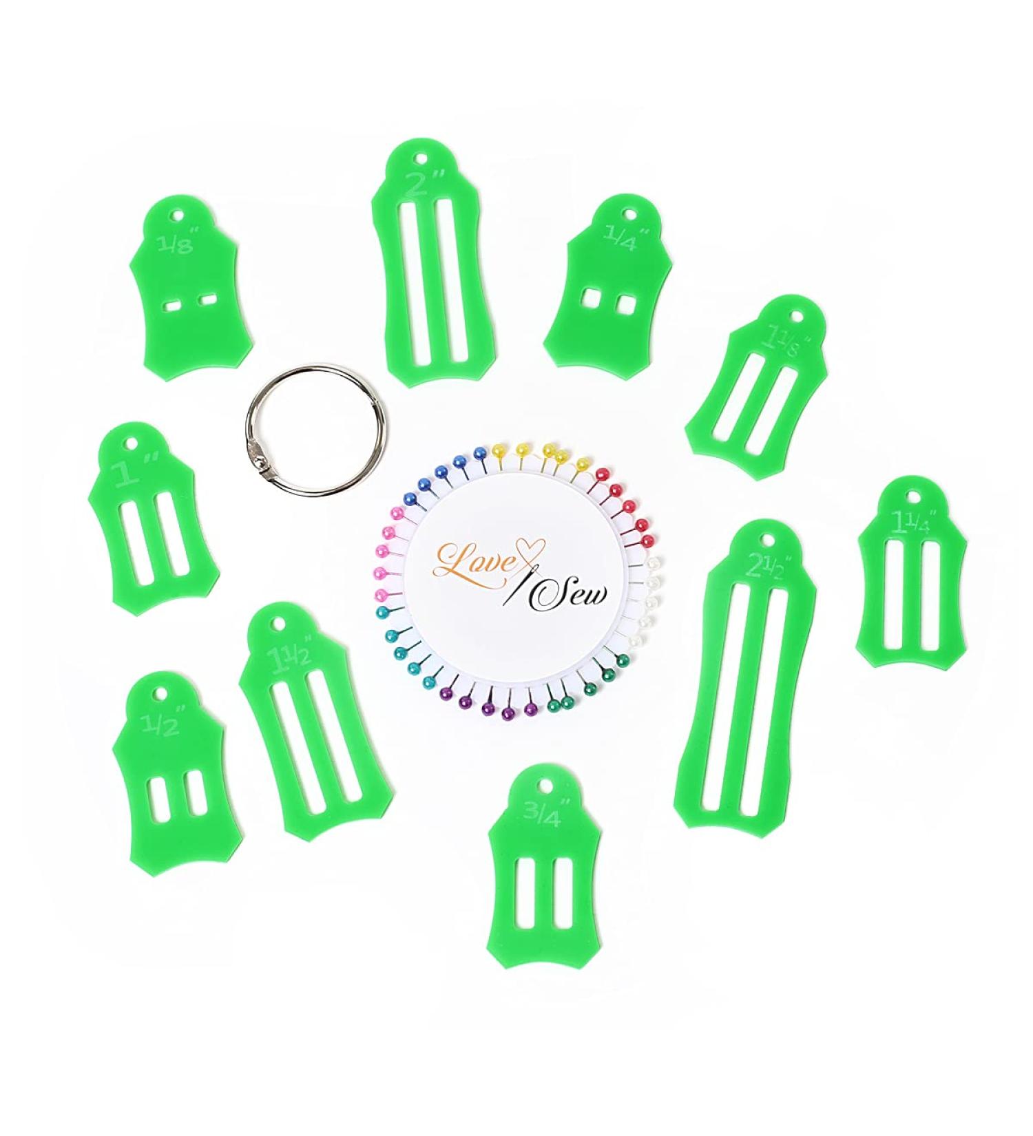 Love Sew Jelly Roll Sasher Collection - 10 Pcs Multi-Sizes for Folding Fabric and Biasing Strips | Includes 40pcs Quilting Pins - Buy Online on GoSupps.com