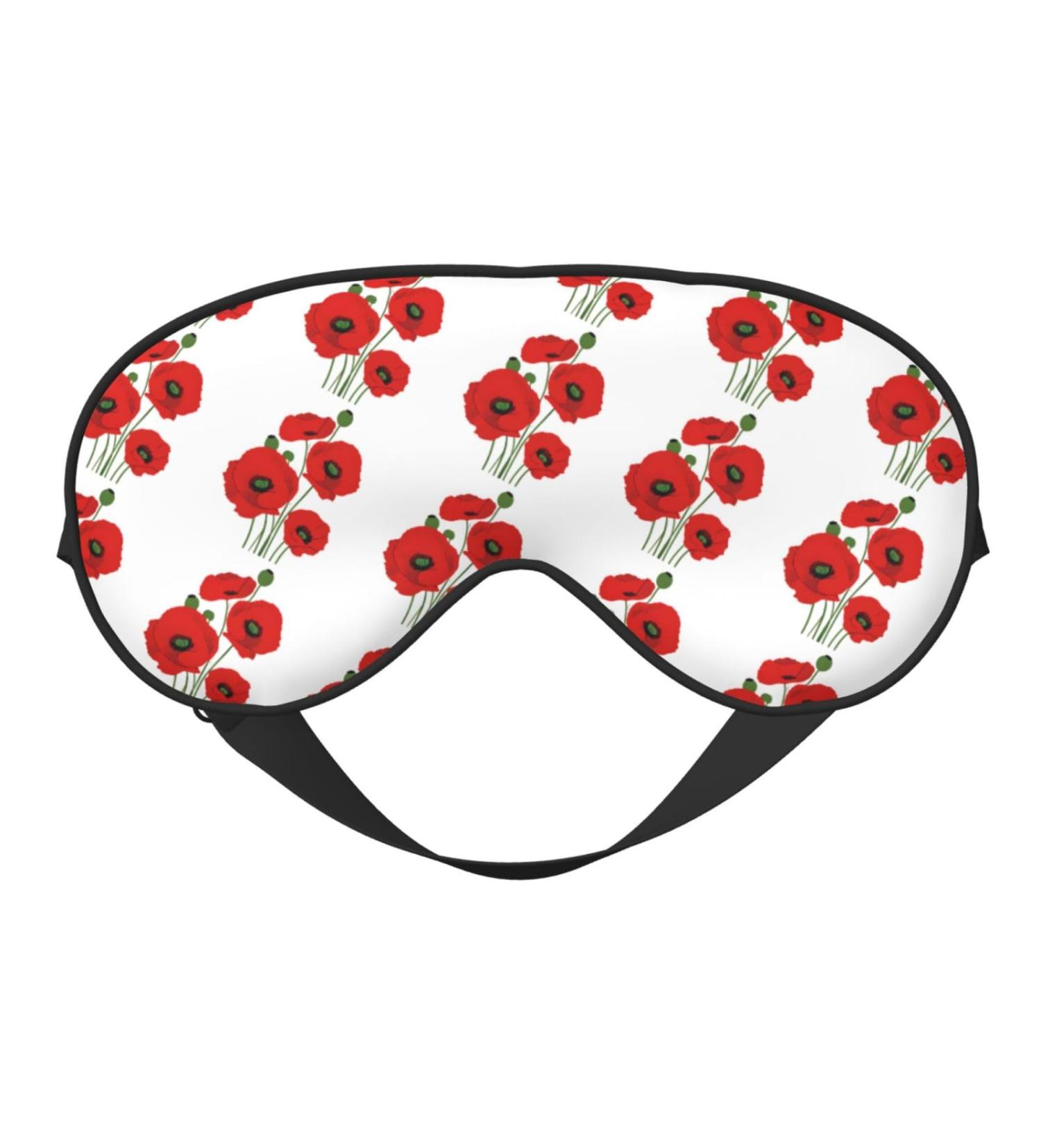 Sleep Mask Eye for Men & Women | Reusable Soft Blackout Covers for Travel & Better Sleep - Poppy Flowers - Buy Online on GoSupps.com
