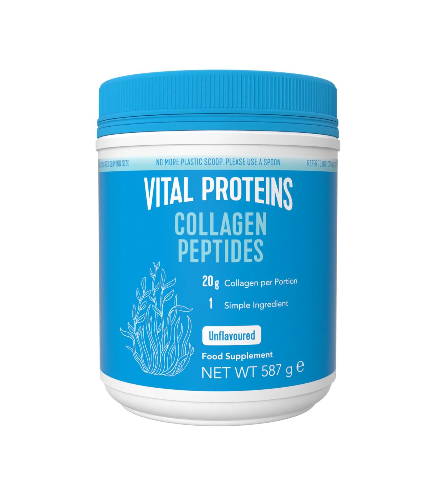 Vital Proteins Collagen Peptides Powder 587g - Hair Skin Nail Support Supplement - Paleo, Gluten Free, Non-GMO - 20g per Serving - Unflavored Hydrolyzed Type I & III - 1 Pack - Buy Online on GoSupps.com