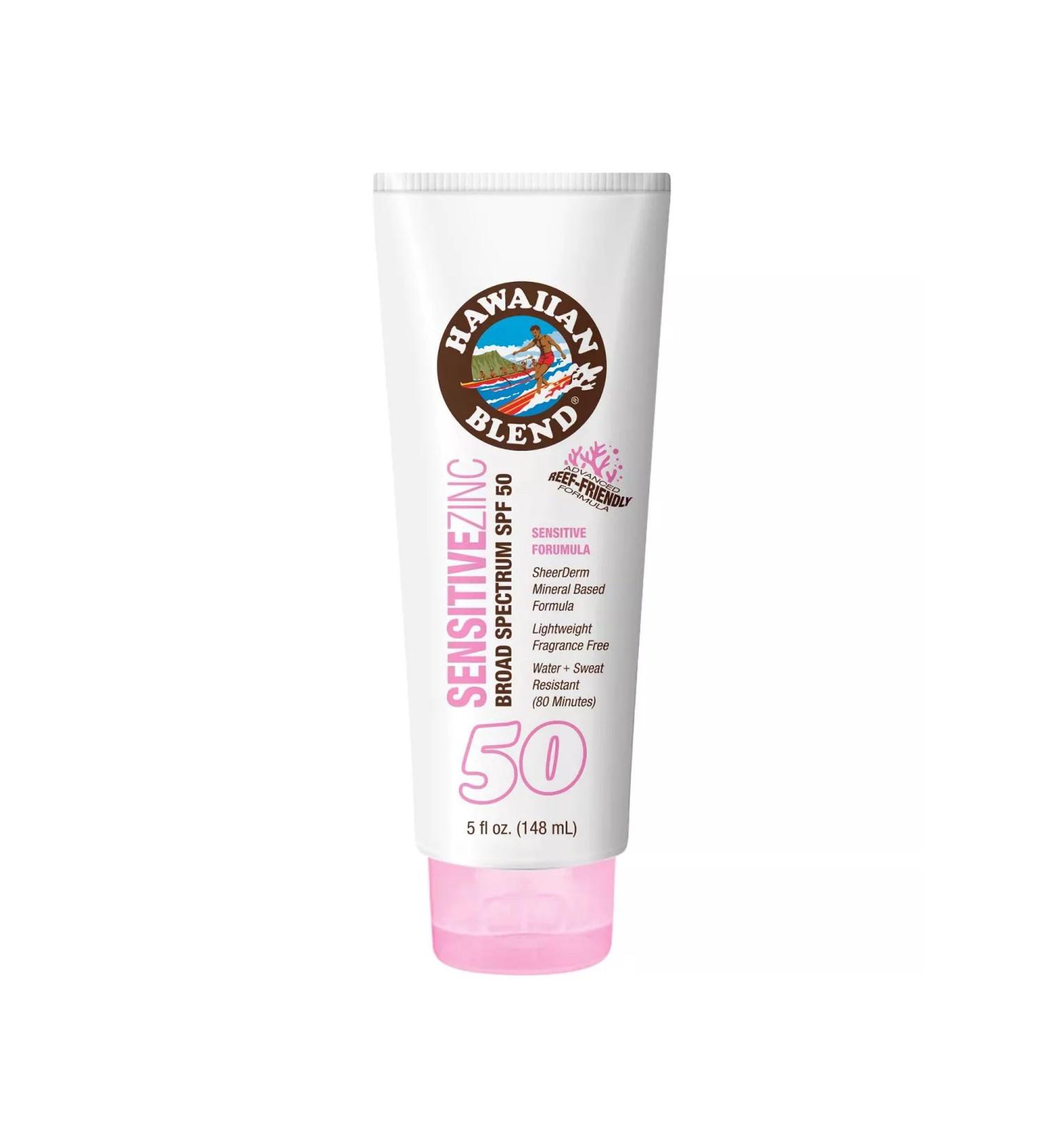 Hawaiian Blend SPF 50 Sensitive Skin Zinc Sunscreen - Reef Friendly 5 fl oz | Best Mineral Sunscreen for Safe Outdoor Protection - Buy Online on GoSupps.com