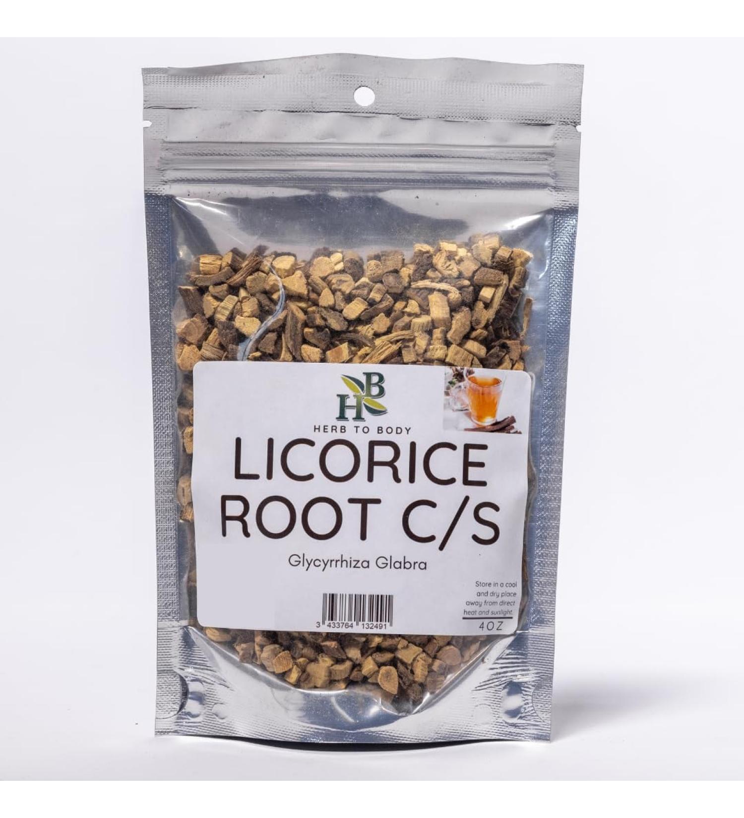Herb To Body Licorice Root C/S | Cut & Sifted | Glycyrrhiza Glabra | Wildcrafted | 4oz