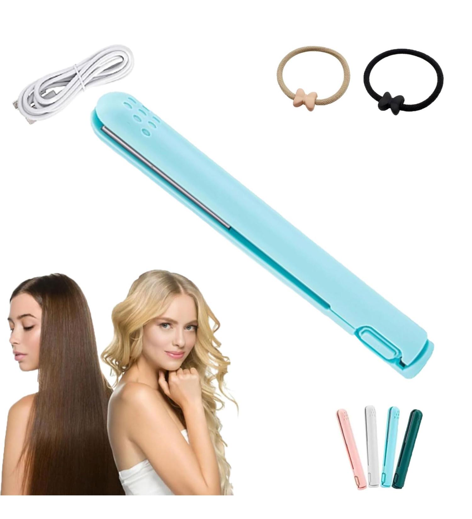 Mini Dual-Purpose Curling Iron USB Mini Dual-purpose Hair Straightener Curling Iron Goodwillbrave Mini Curling Iron Long-Lasting Portable Travel Hair Styler (Blue) - Buy Online on GoSupps.com