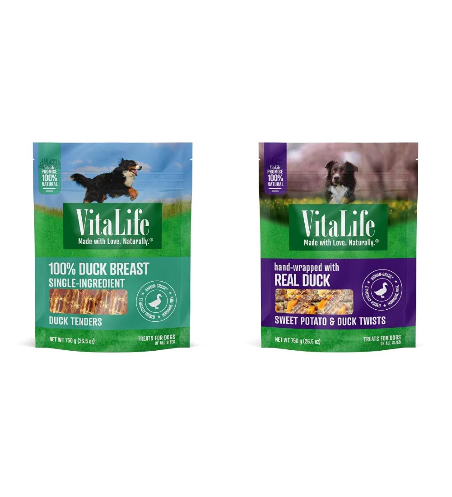 VitaLife 750 g Duck Tenders and Sweet Potato & Duck Twists All Natural Dog Treats Bundle - Buy Online on GoSupps.com