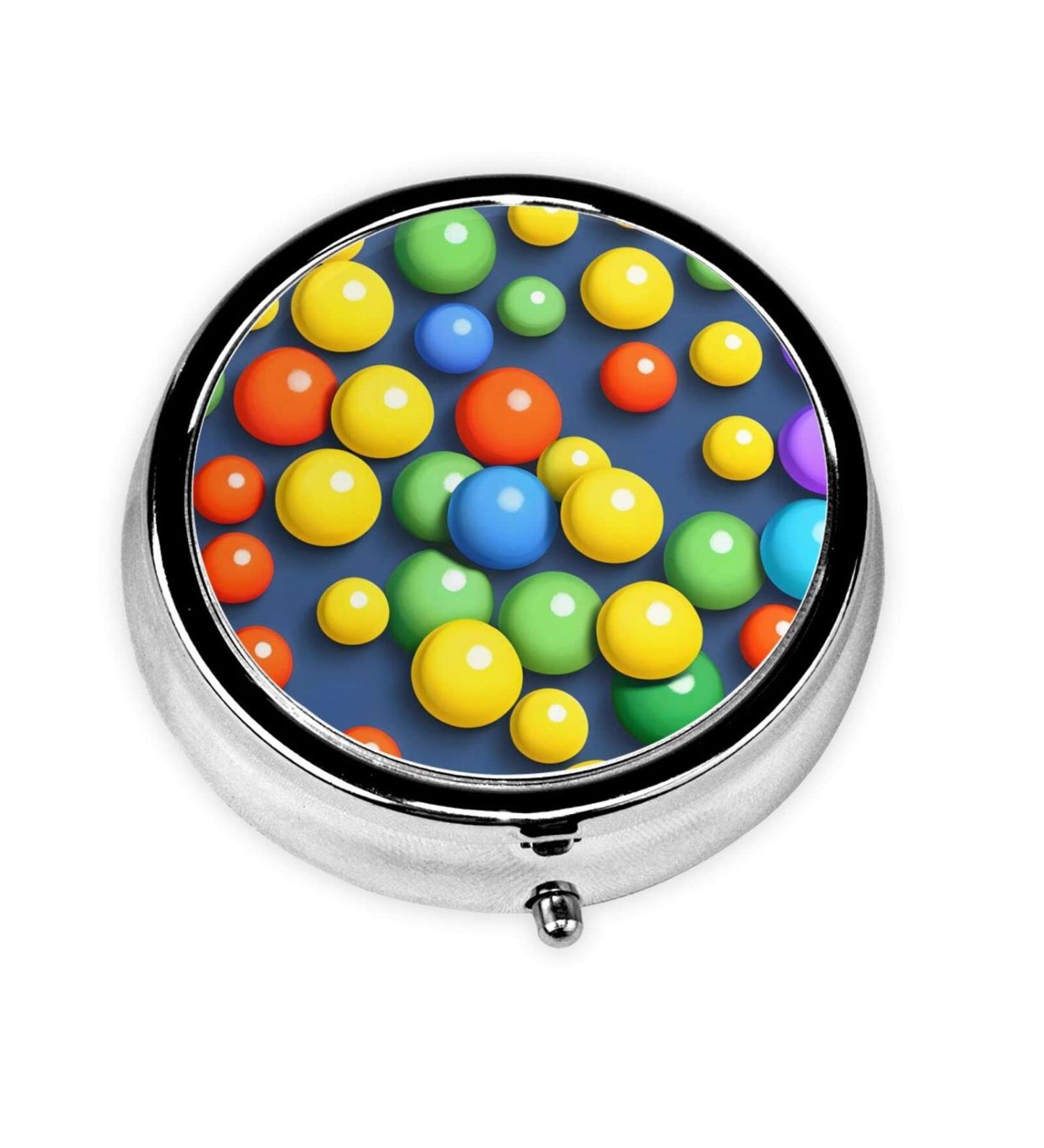 Colorful 3-Compartment Round Pill Box Organizer | Portable Travel Pill Storage | International Shipping Available - Buy Online on GoSupps.com