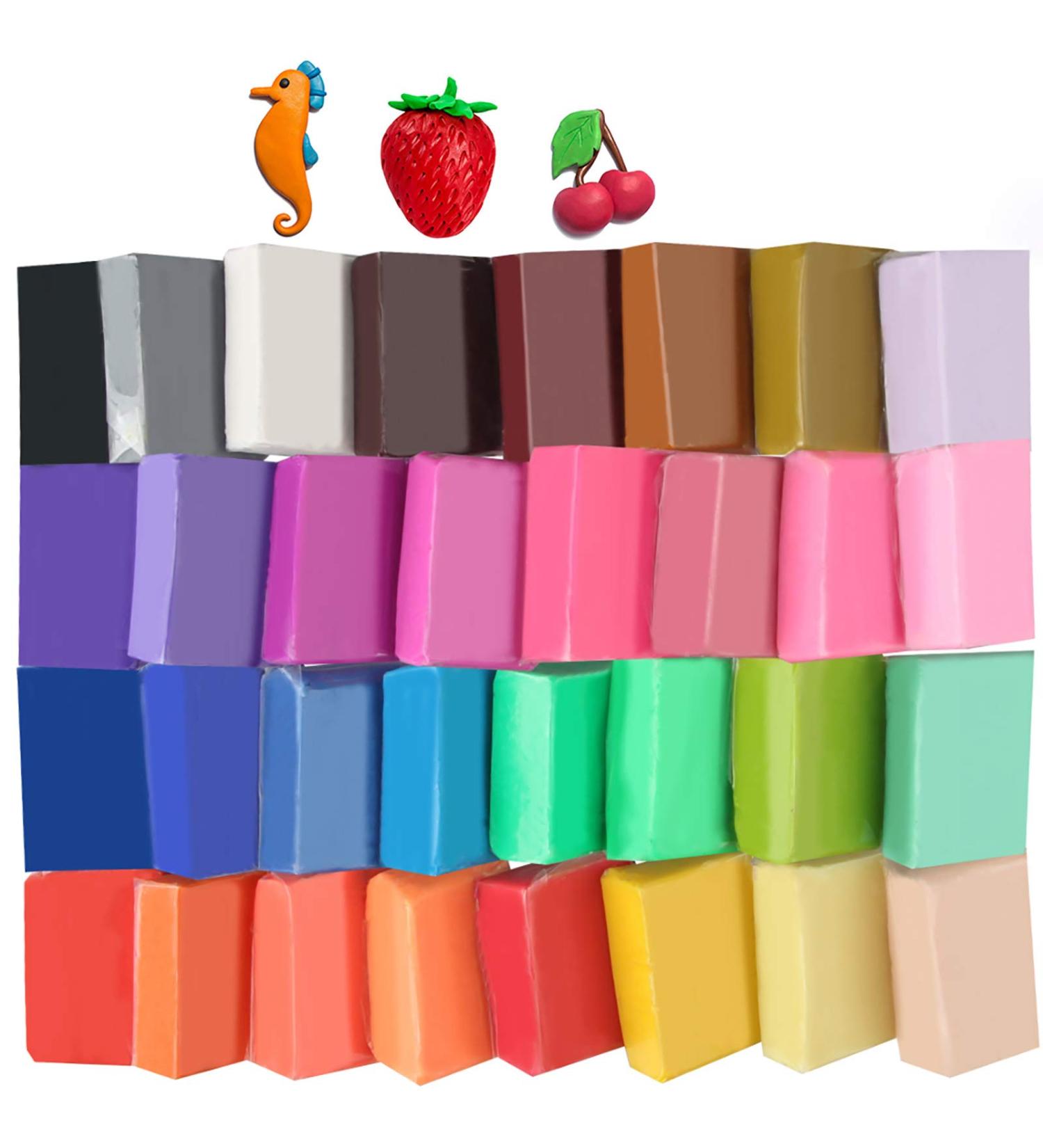 Tomorotec Small Block Polymer Clay Set - 32 Colors, Non-Toxic, Oven Bake Clay for Kids & Artists - Buy Online on GoSupps.com