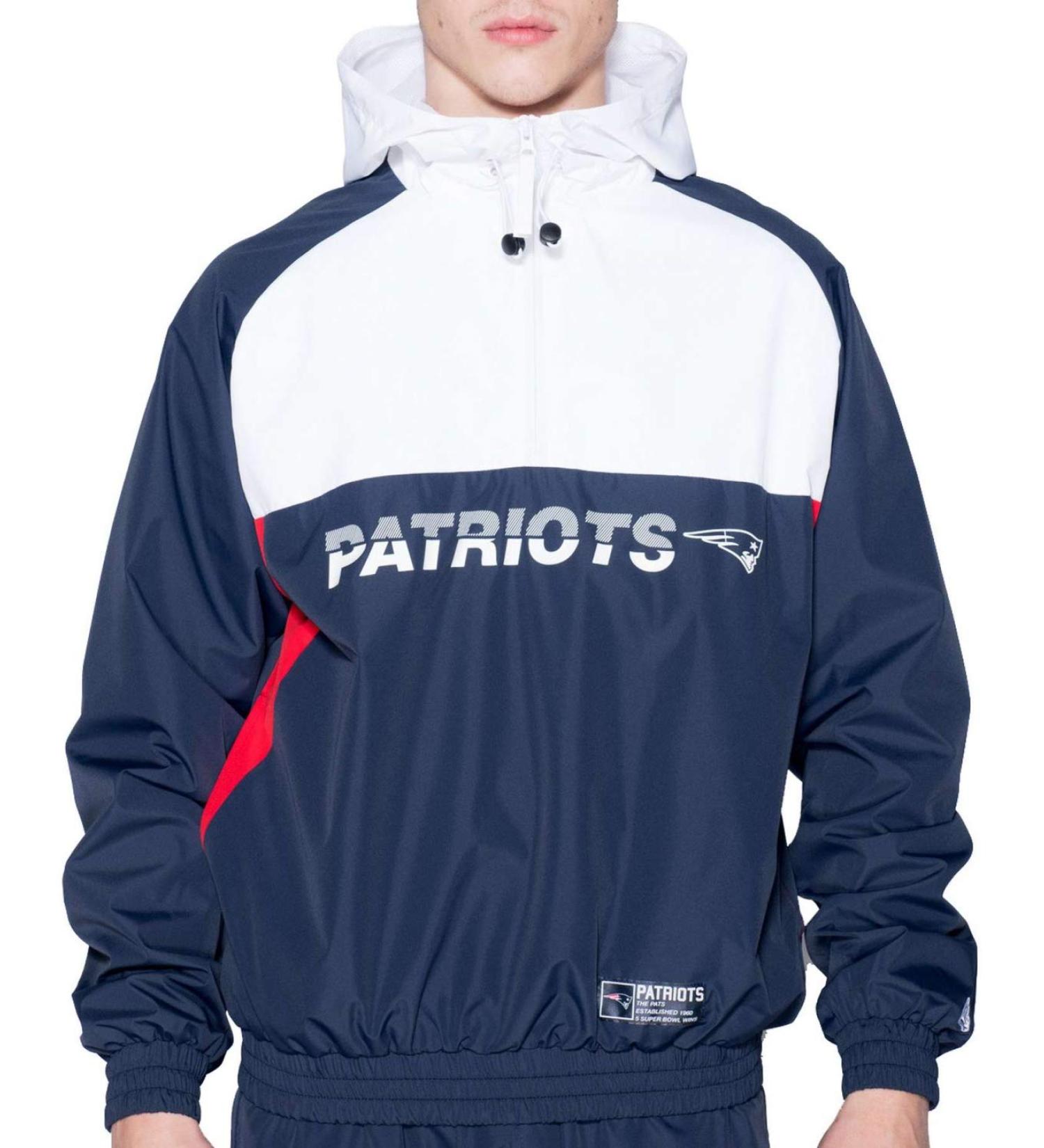 Buy New Era NFL New England Patriots Colour Block Windbreaker Jacket | Stylish Navy & White Design | International Shipping Available - Buy Online on GoSupps.com