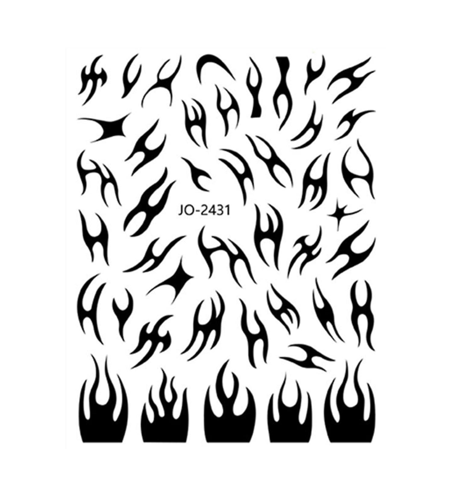 FEIlei Nail Art Decals Flames Nail Stickers Decoration for Nail Tips Beauty Decoration - Buy Online on GoSupps.com