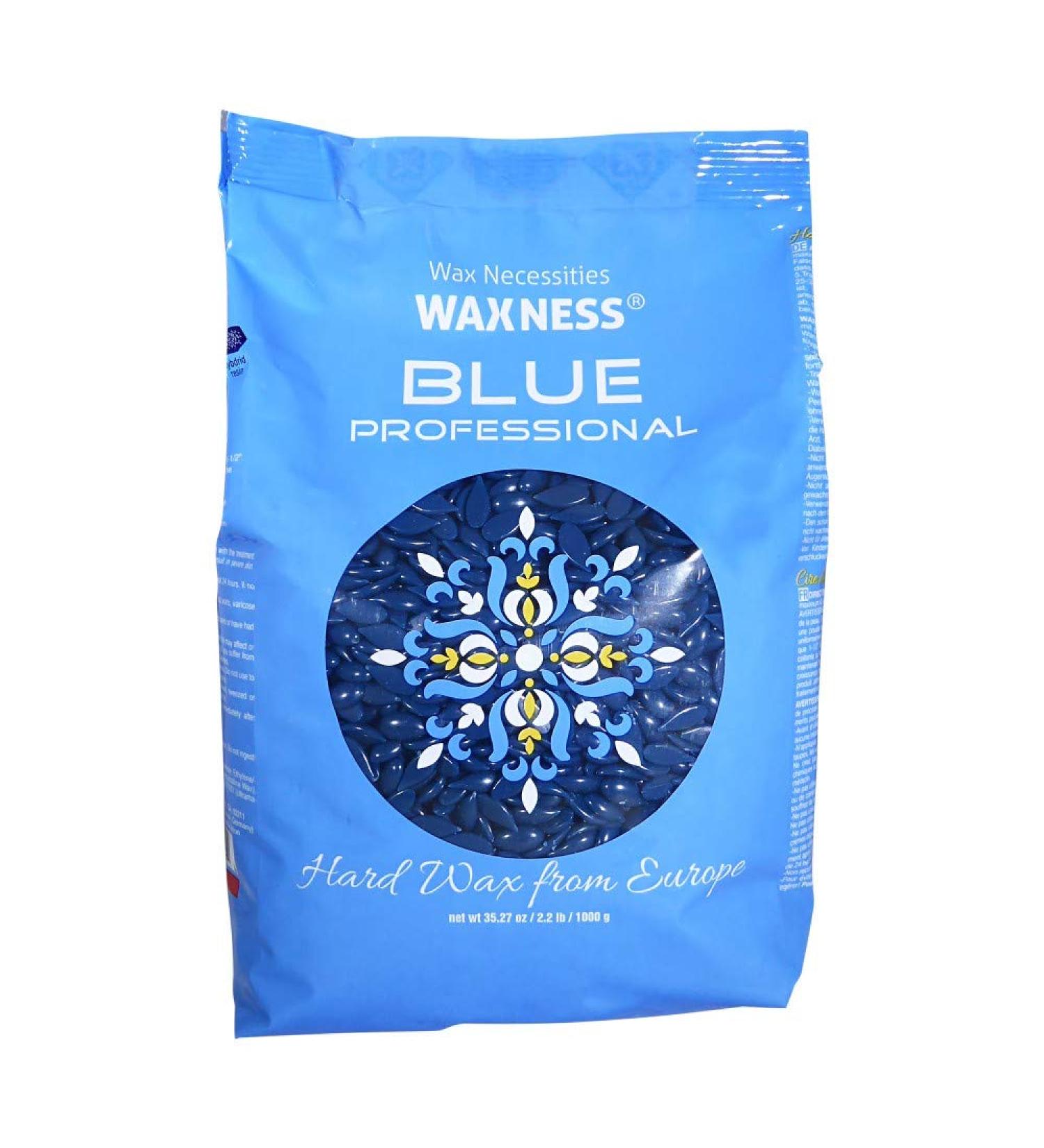 Waxness Premium Hard Wax Beads Blue Pro 2.2 lbs - Professional Grade Hair Removal Wax - Buy Online on GoSupps.com