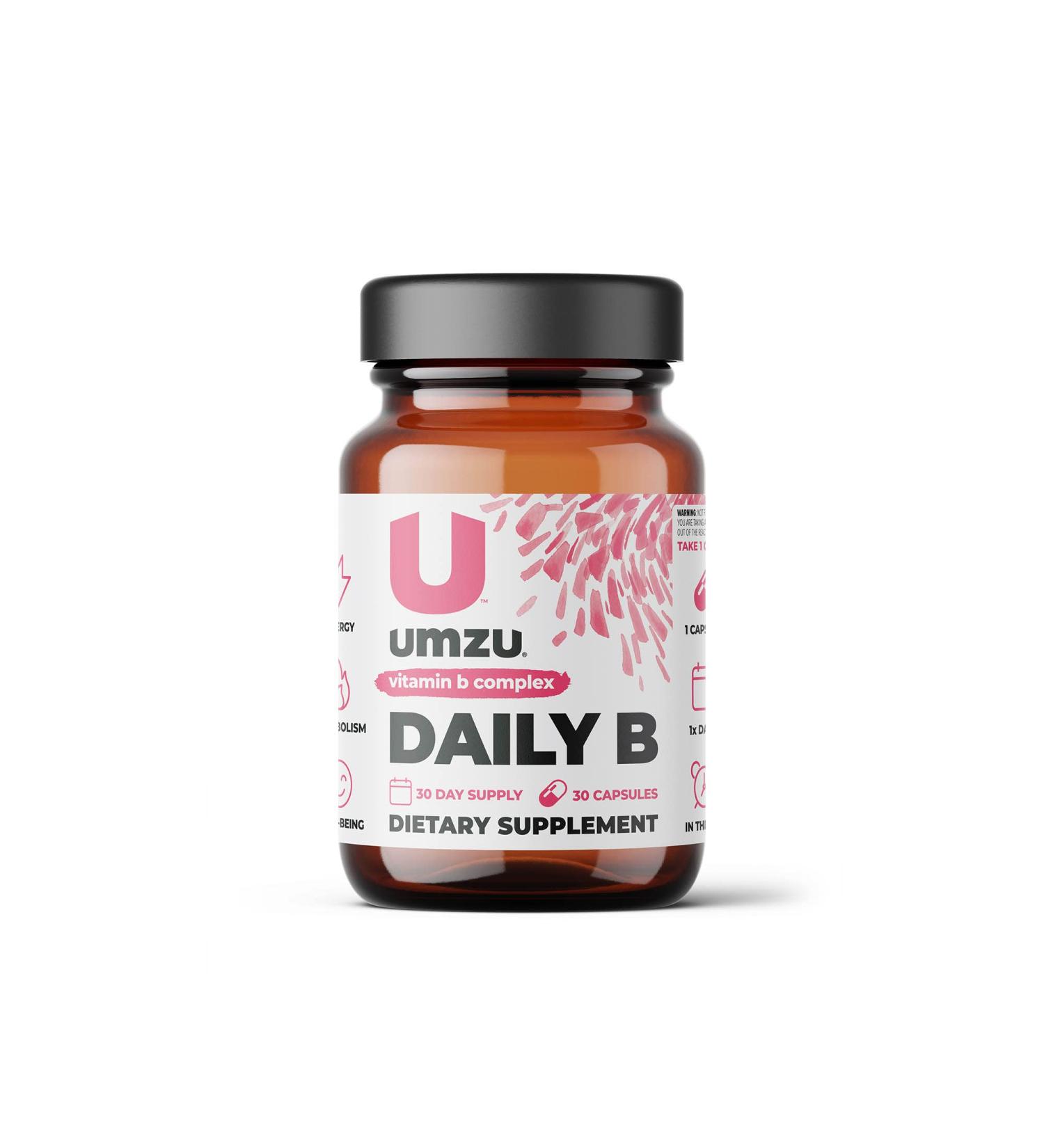 UMZU Daily B - Complete B Vitamin Complex for Energy, Cognition, and Well Being - 30 Day Supply - 30 Capsules - Buy Online on GoSupps.com