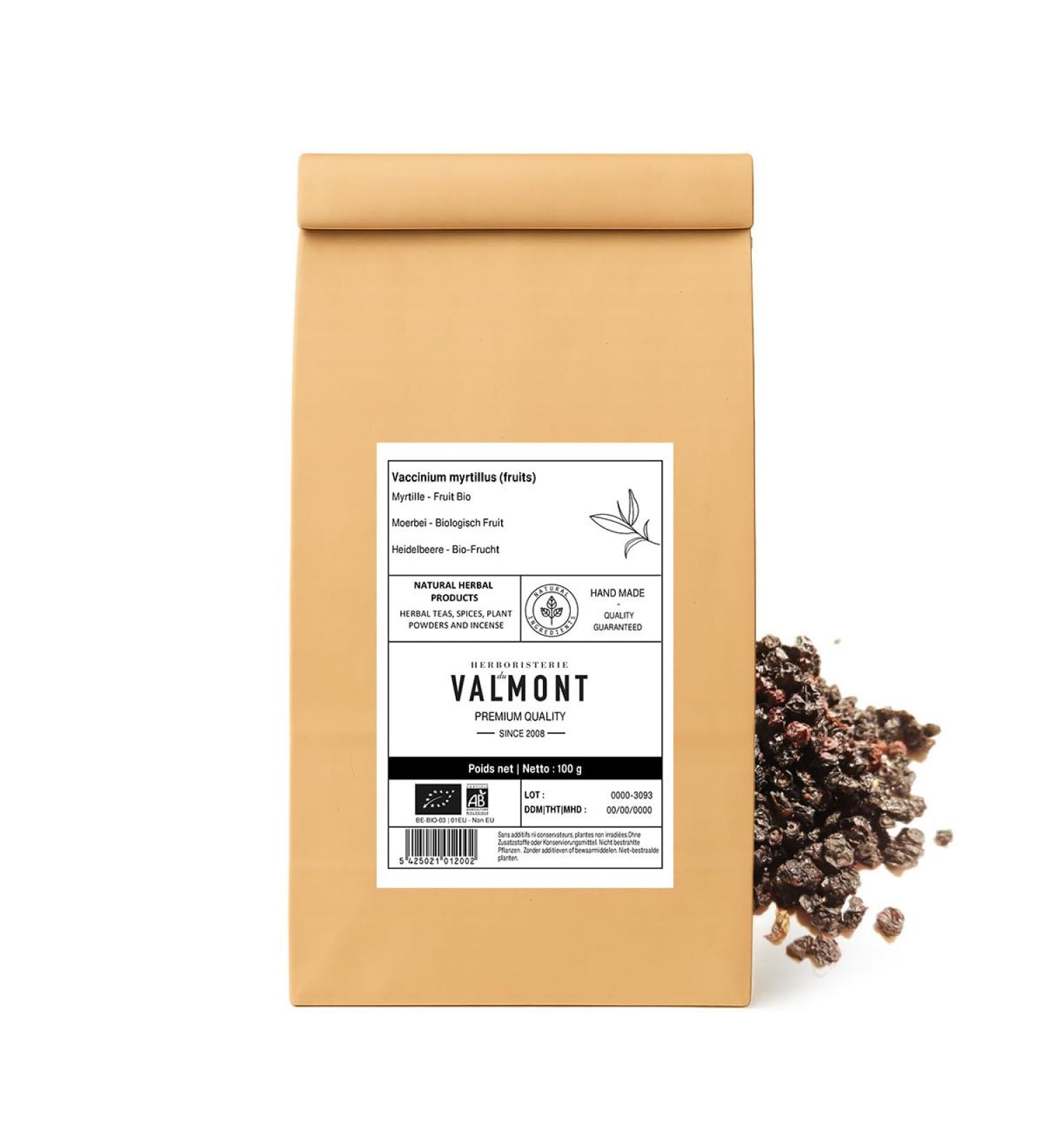 Herboristeria du Valmont Organic Blueberry Herbal Tea Fruit 100 grams