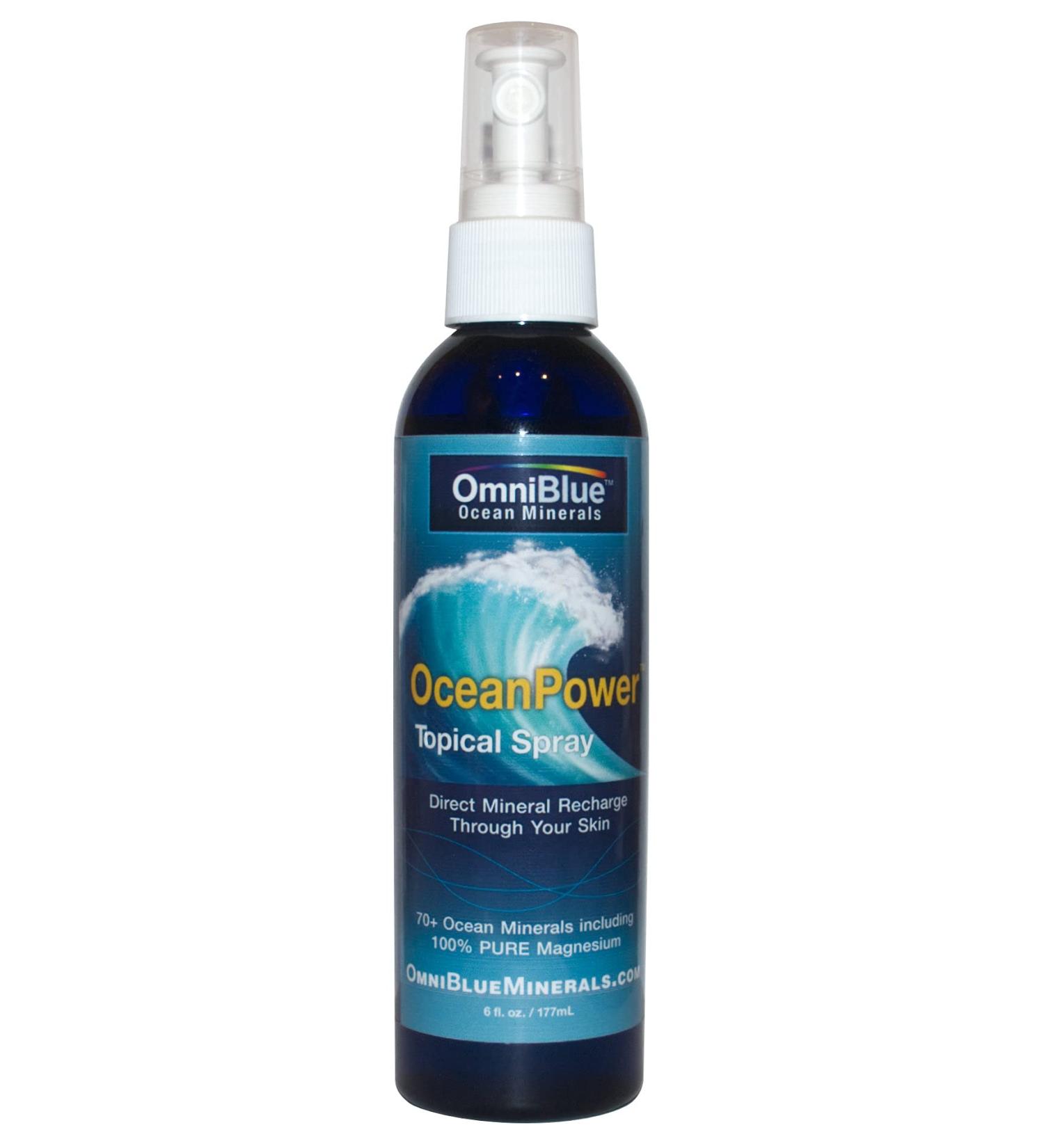 OceanPower Topical Spray | Pure Magnesium & 70+ Trace Minerals | Organic Aloe Vera | Fast Absorption | 6 oz - Buy Online on GoSupps.com
