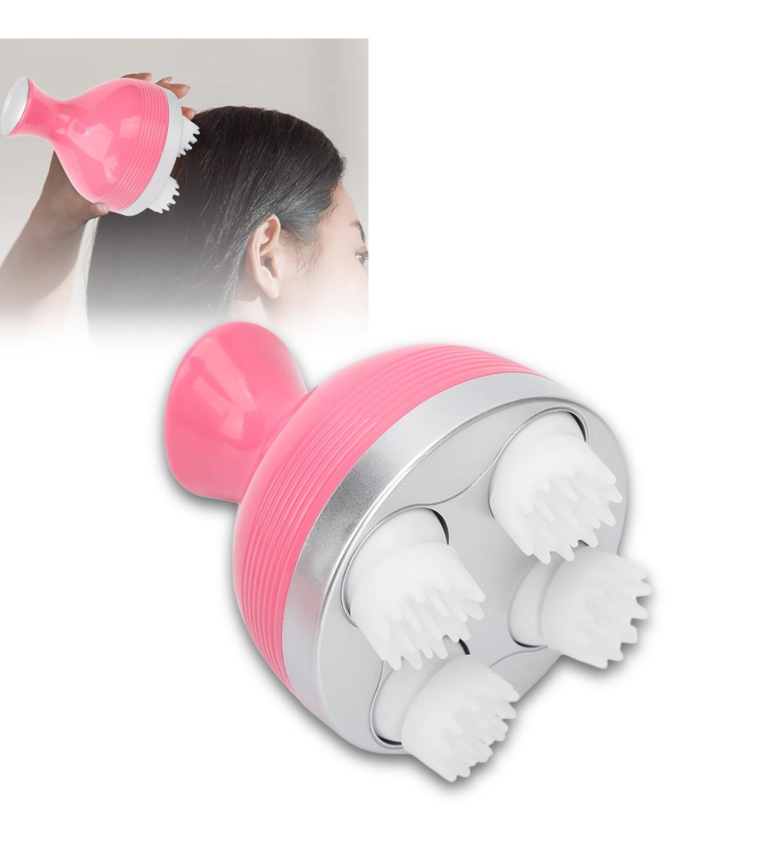 Electrical Scalp Massager - 4 Modes Waterproof Ergonomic Silicone - Stress Relief for Muscles & Pets - Pink - Buy Online on GoSupps.com