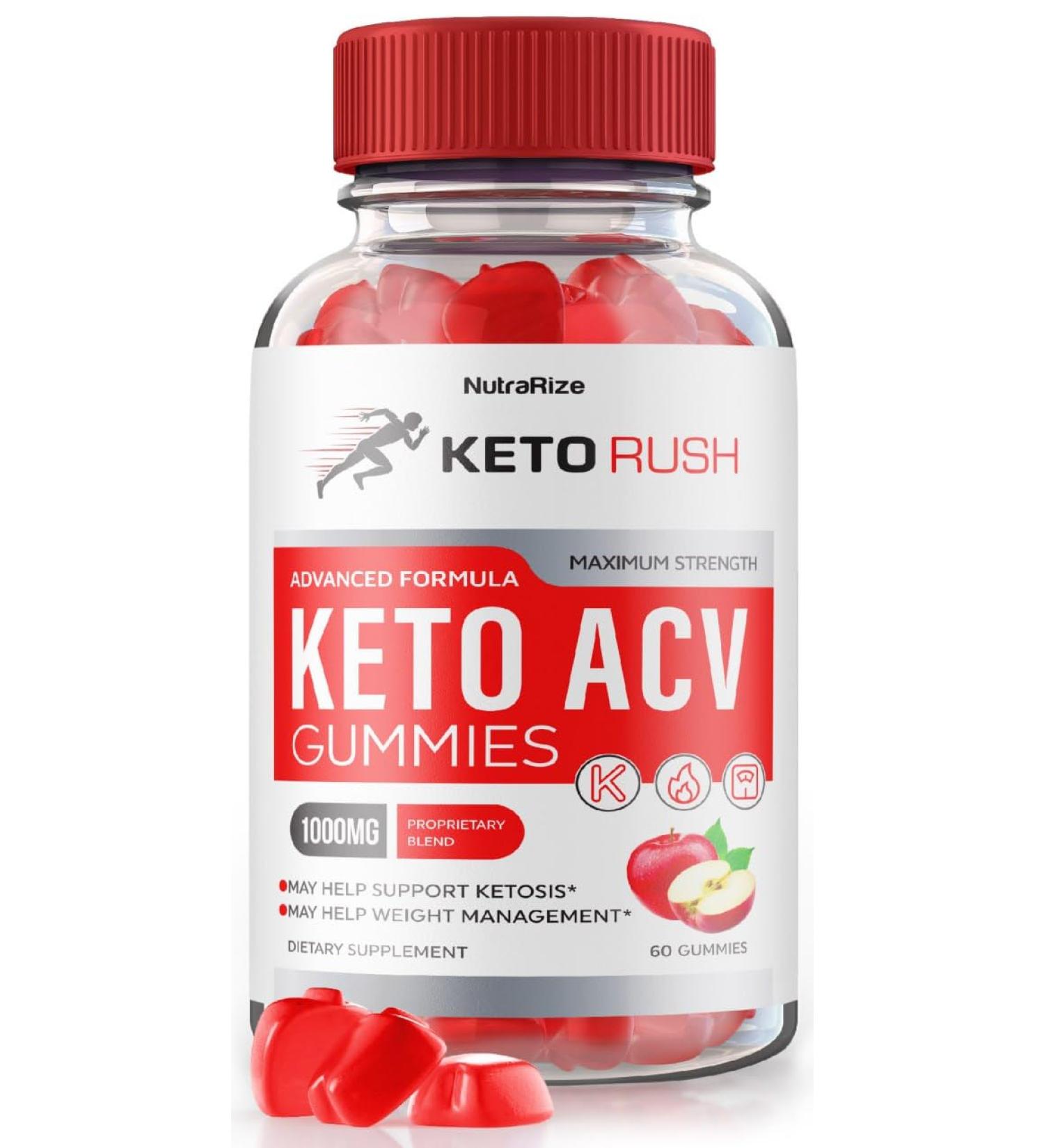 Keto Rush Keto ACV Gummies - Maximum Strength Weight Loss Support Supplement | 60 Count Gummy Vitamins for Keto Diet | KetoRush Gomitas Reviews - Buy Online on GoSupps.com