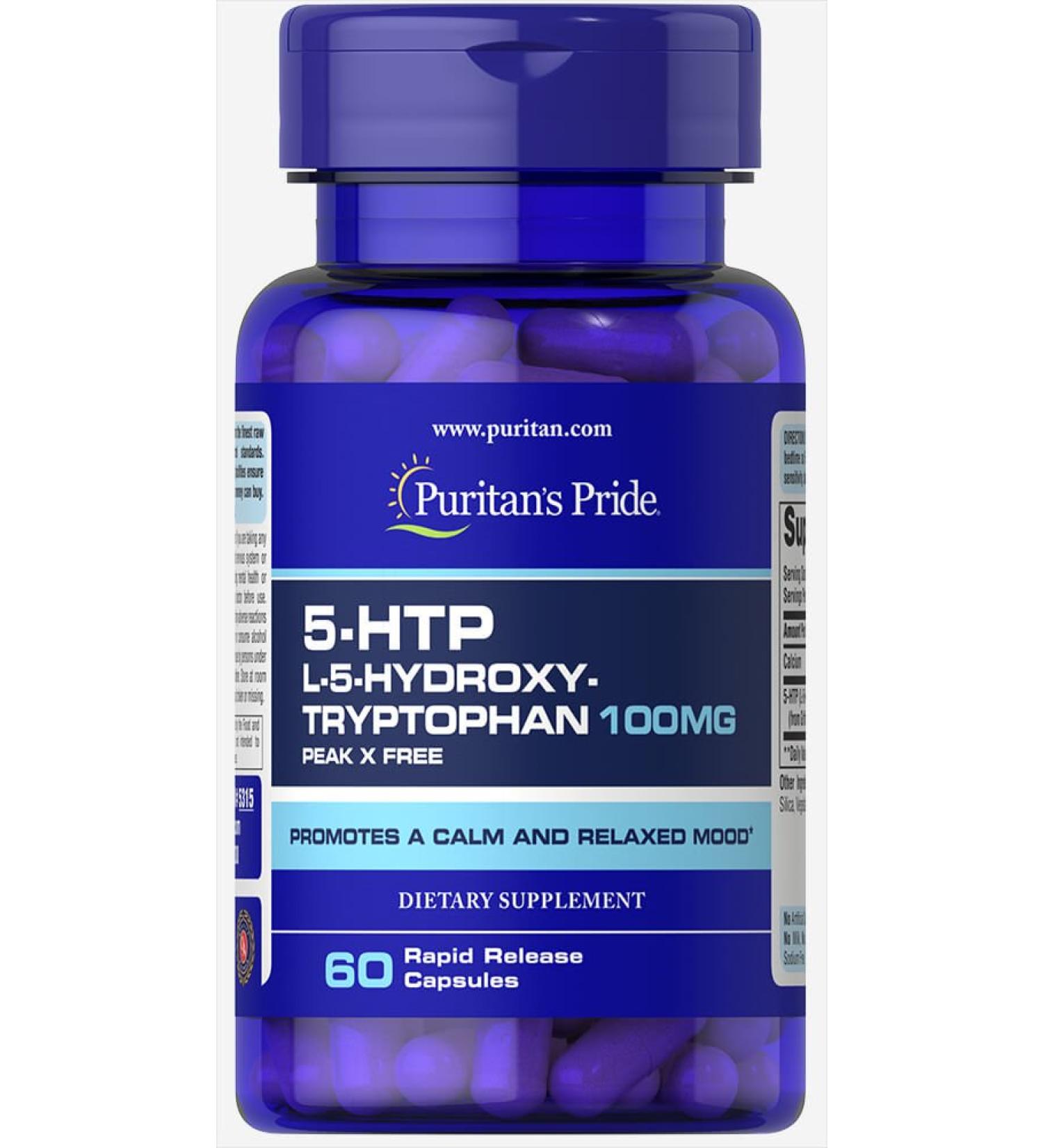 Puritan's Pride 5-HTP 100 mg (Griffonia Simplicifolia)-60 Capsules