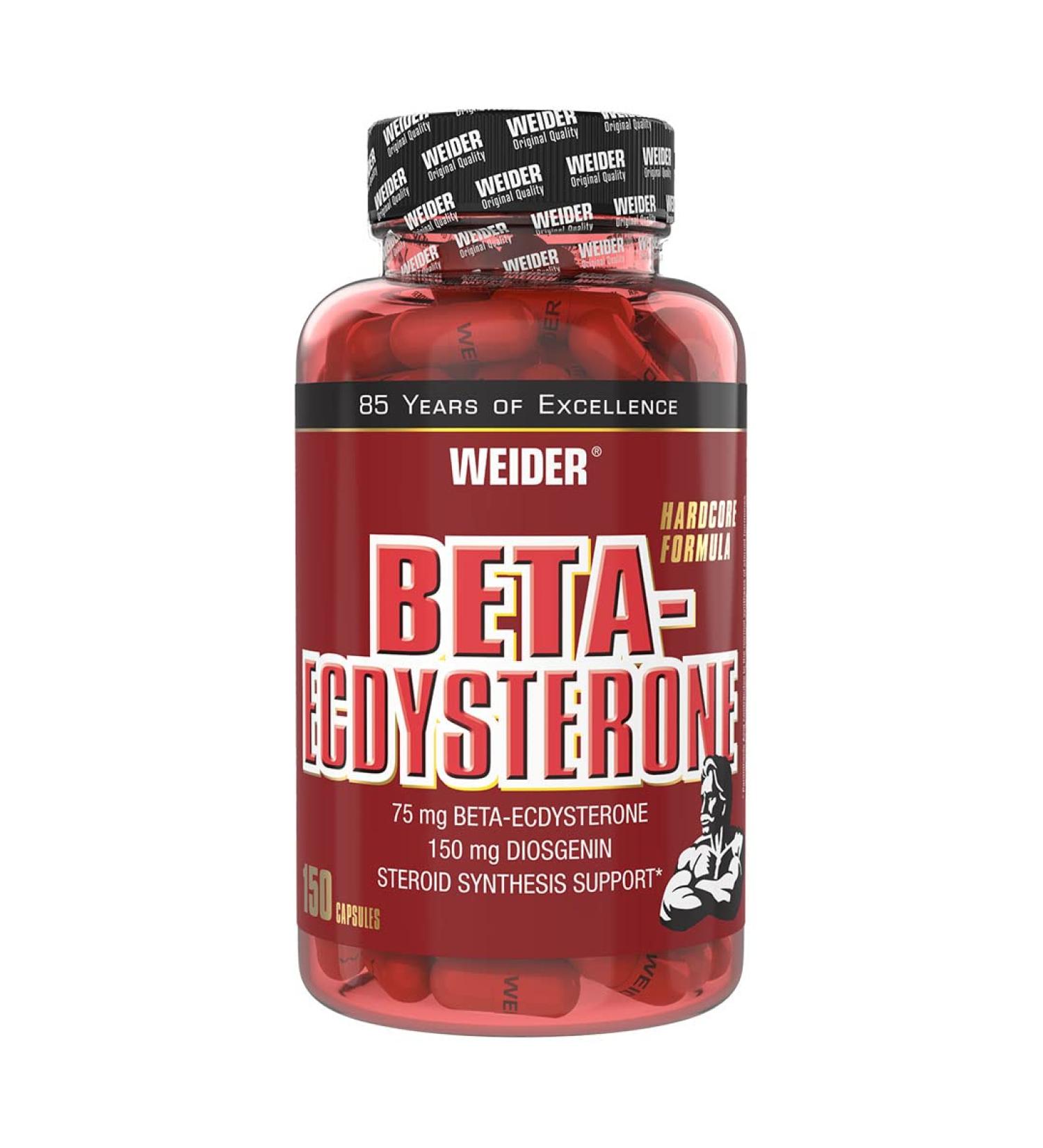 Weider Beta-Ecdysteron Capsules - Premium Muscle Building Supplement with Diosgenin & Gamma Oryzanol - High Dose 150 Capsules (1 Pack) - Buy Online on GoSupps.com