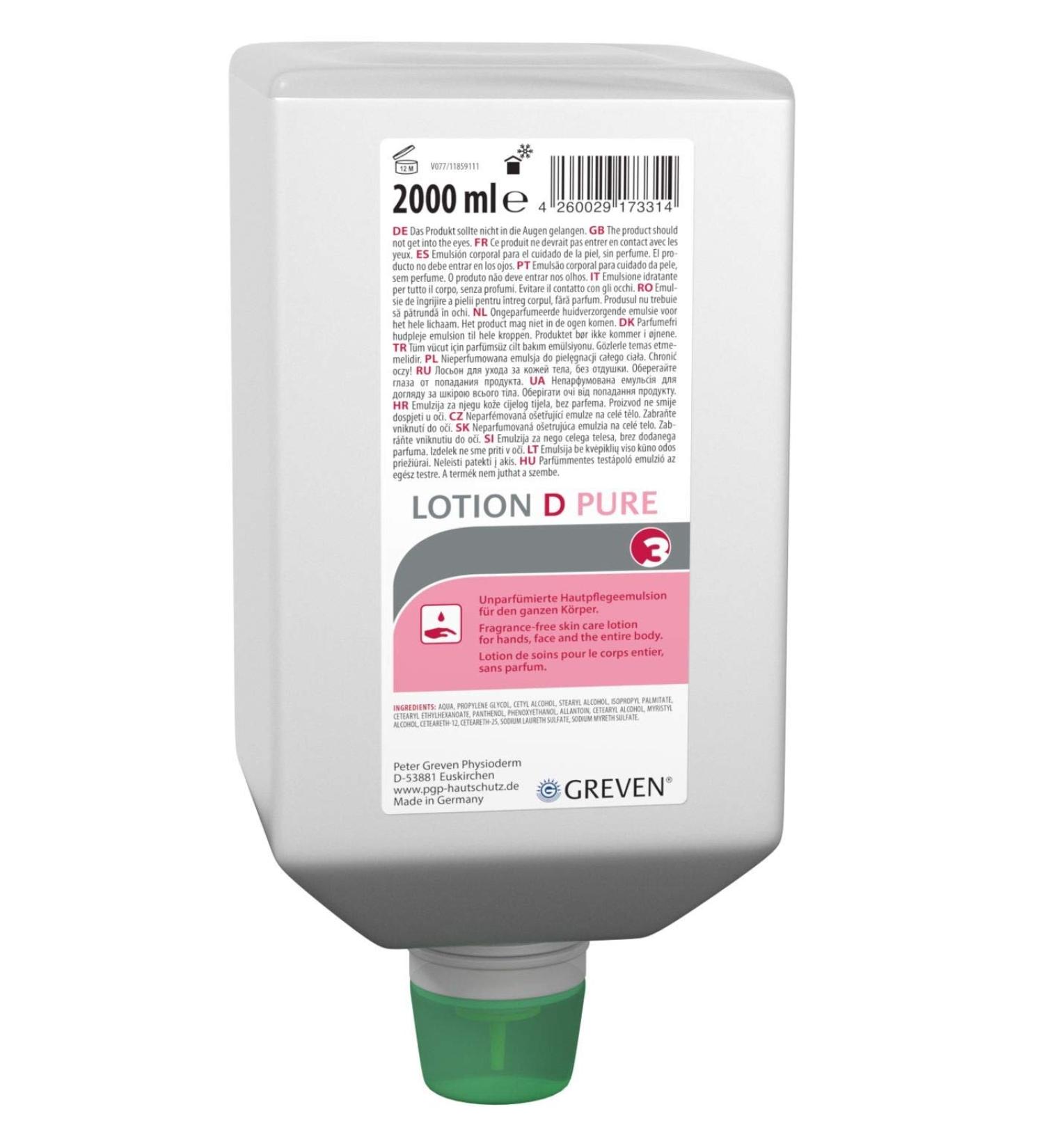 Physioderm GREVEN LOTION D PURE 2 L Bottle Vario