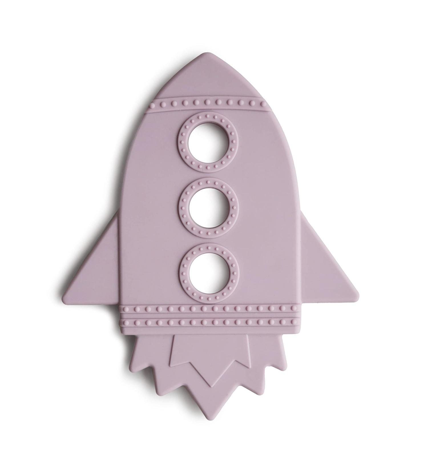 Mushie BPA-Free Silicone Bite Ring for Babies | Safe Rocket Design | Enhances Motor Skills & Visual Sense | Toddler & Teen Nursing Accessory - Soft Lilac - Buy Online on GoSupps.com