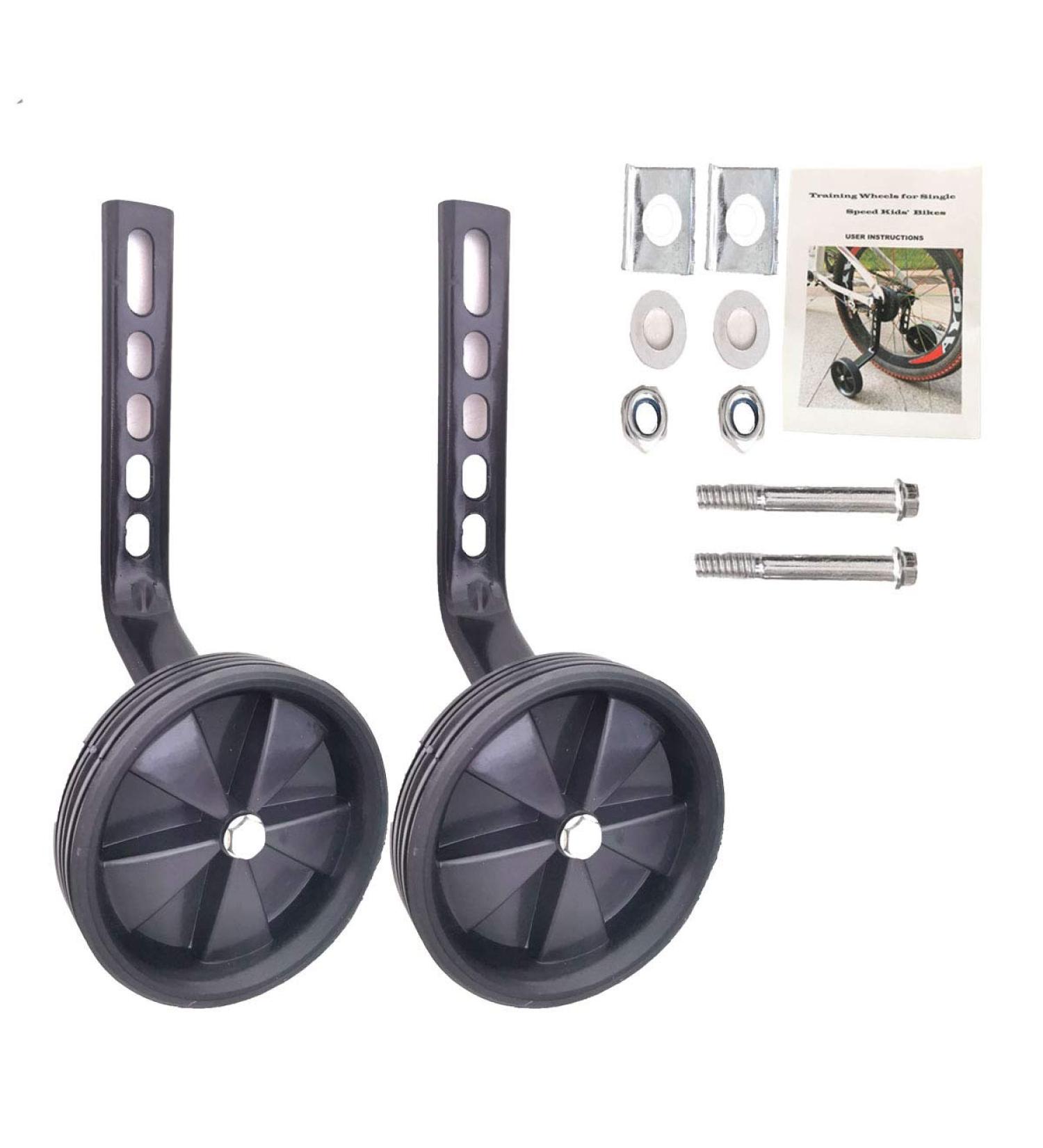 Bicycle Training Wheels Replacement Kit for Kids - Heavy Duty Rear Stabilizers - Fits 12/14/16/18/20 inch Bikes (Black) - Buy Online on GoSupps.com
