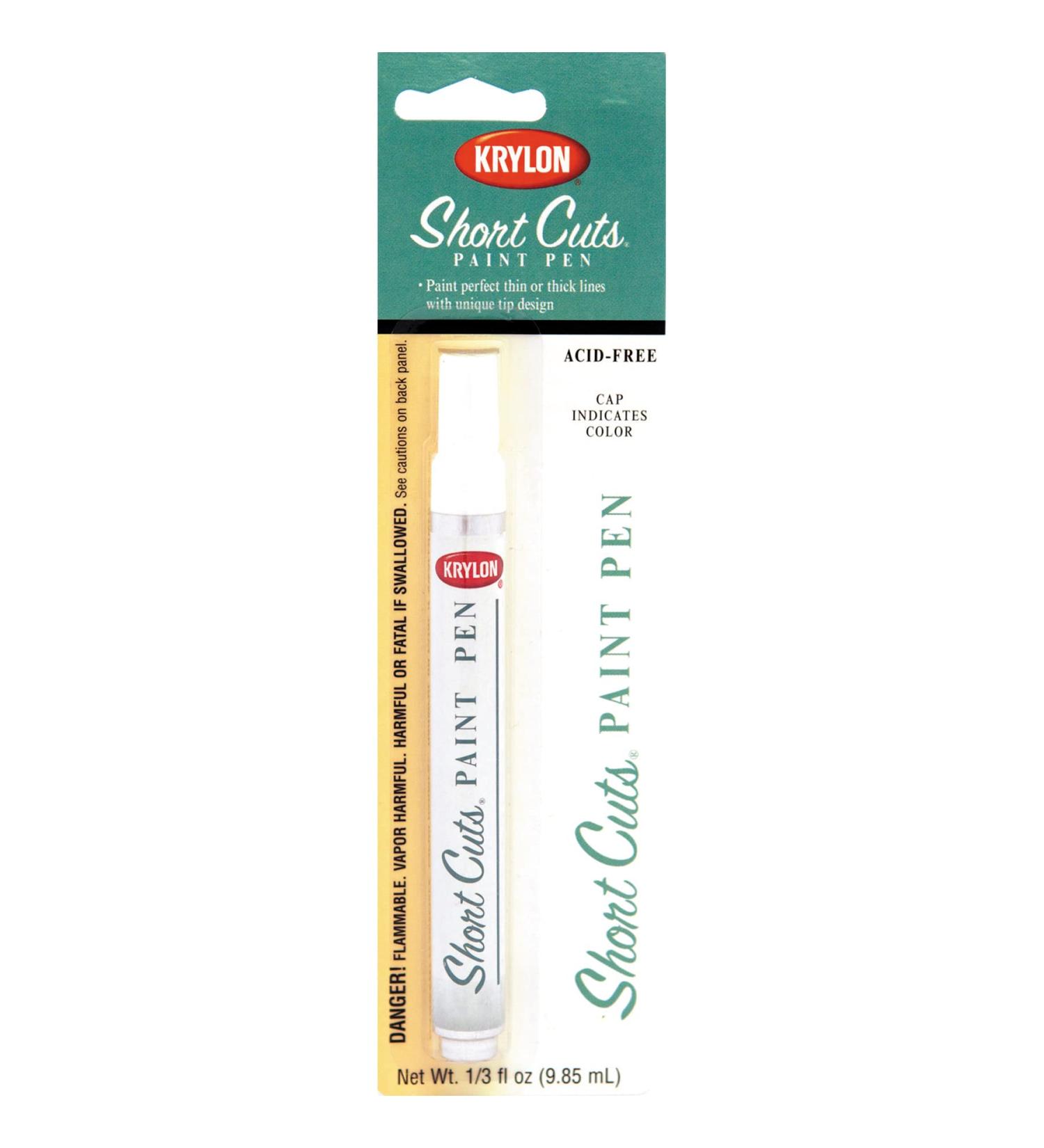 Krylon KSCP913 Short Cuts Enamel Paint Pen  Gloss White  .33 Ounce Paint Pen Gloss White