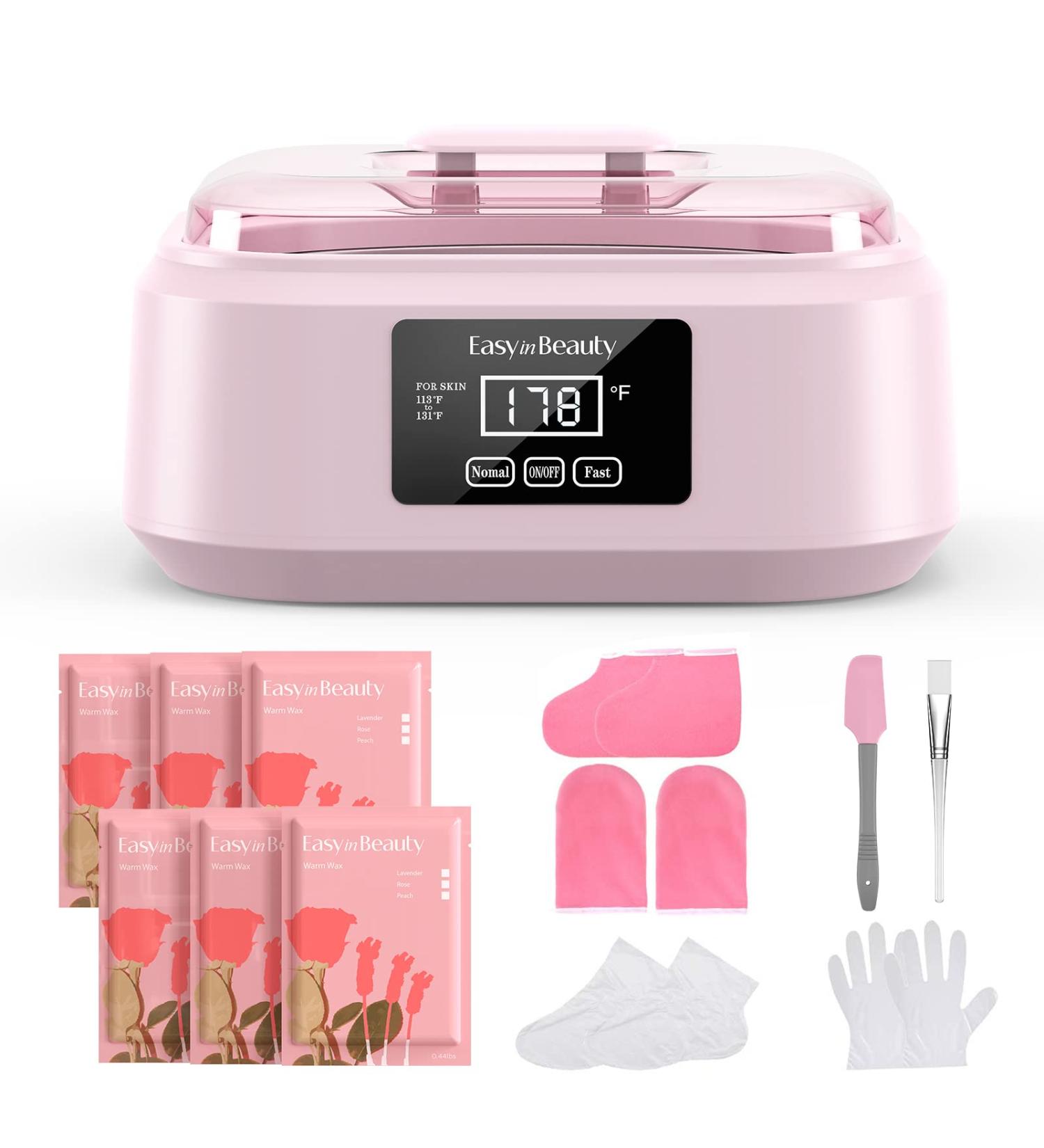 EasyinBeauty Paraffin Wax Machine Kit for Hands and Feet - 6 Pack Rose Wax, Hot Wax Therapy Spa - 3000ml Large Capacity Pot - Great Spa Gift (Pink) - Buy Online on GoSupps.com