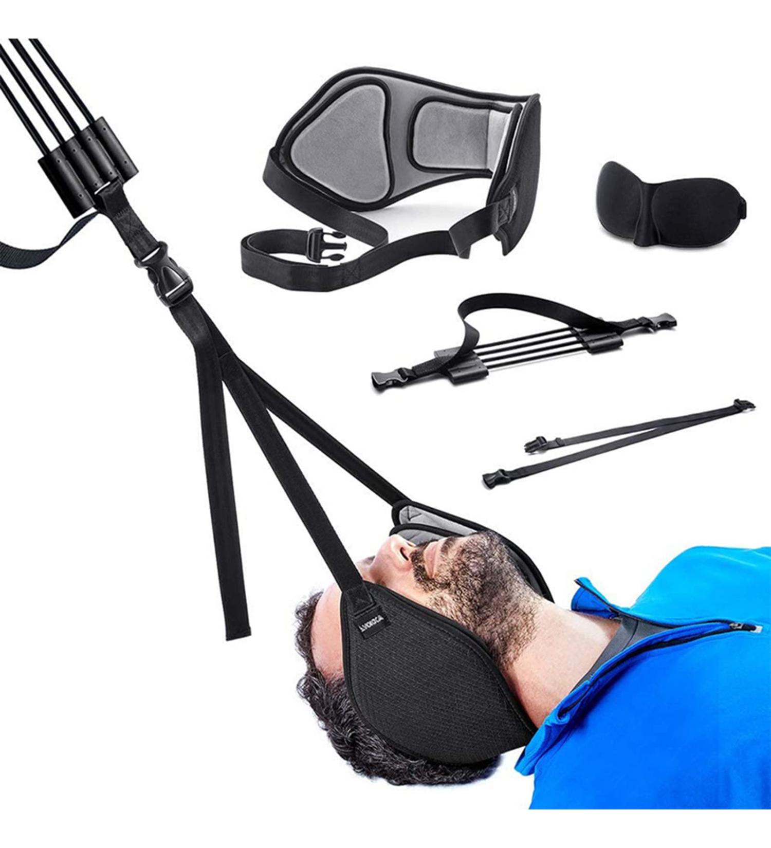 Adjustable Head Relief Hammock Portable Neck Stretcher Hammock Over Door for Neck Pain Relief Neck Sling for Spine Decompression Show Ears - Buy Online on GoSupps.com