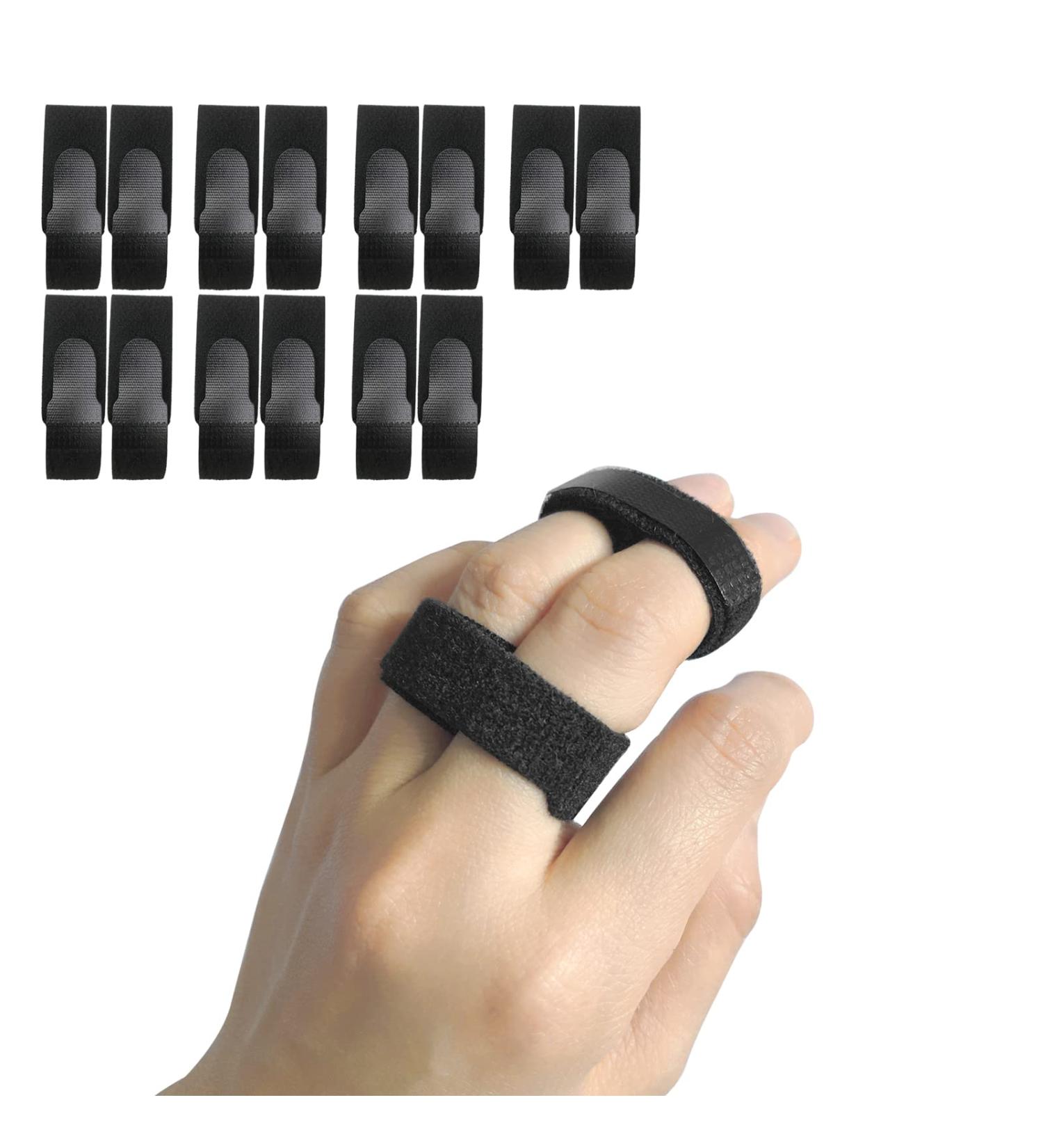 14PCS Finger Buddy Straps Wraps - Non-Slip Loop Splint for Treating Sprained, Jammed, Fractured Fingers - Buddy Tape for Broken Finger Arthritis Pain - Black - Buy Online on GoSupps.com