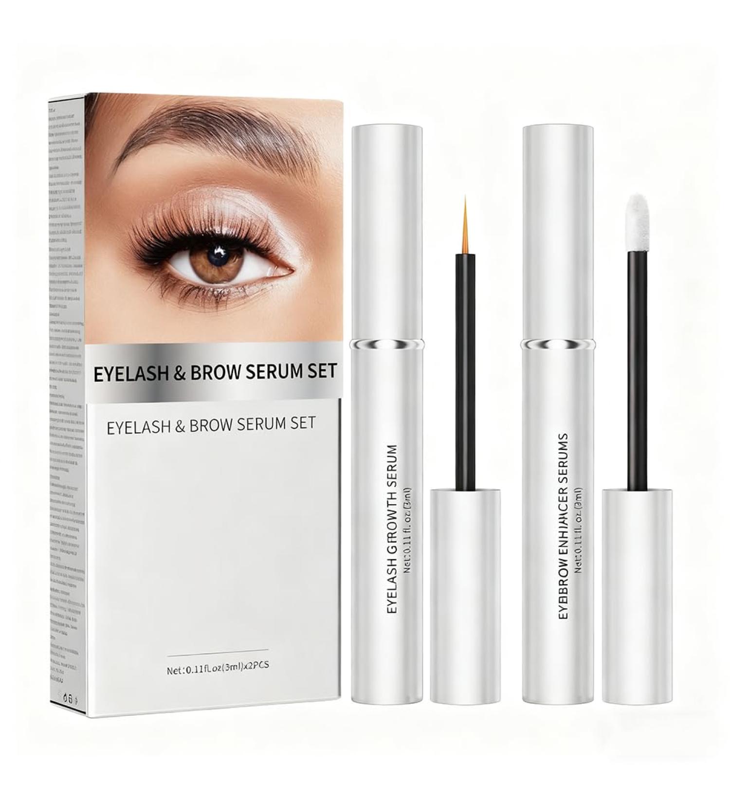 Eyebrow & Eyelash Enhancer Serum Set 100% Botanical Lash Brow Growth Serum Nourish Strengthen Lashes Brows Oil-Free Paraben-Free 2PCS (3ml Each) - Buy Online on GoSupps.com