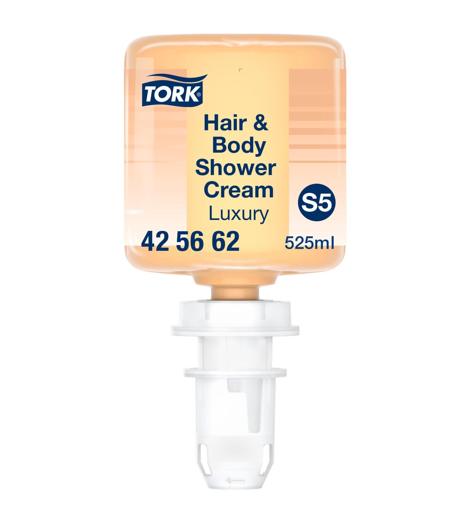  Tork Tork Luxury Mini S5 Body and Hair Shower Cream Shampoo Conditioner and 3-in-1 Shower Gel 8 x 525 ml 425662 - Buy Online on GoSupps.com