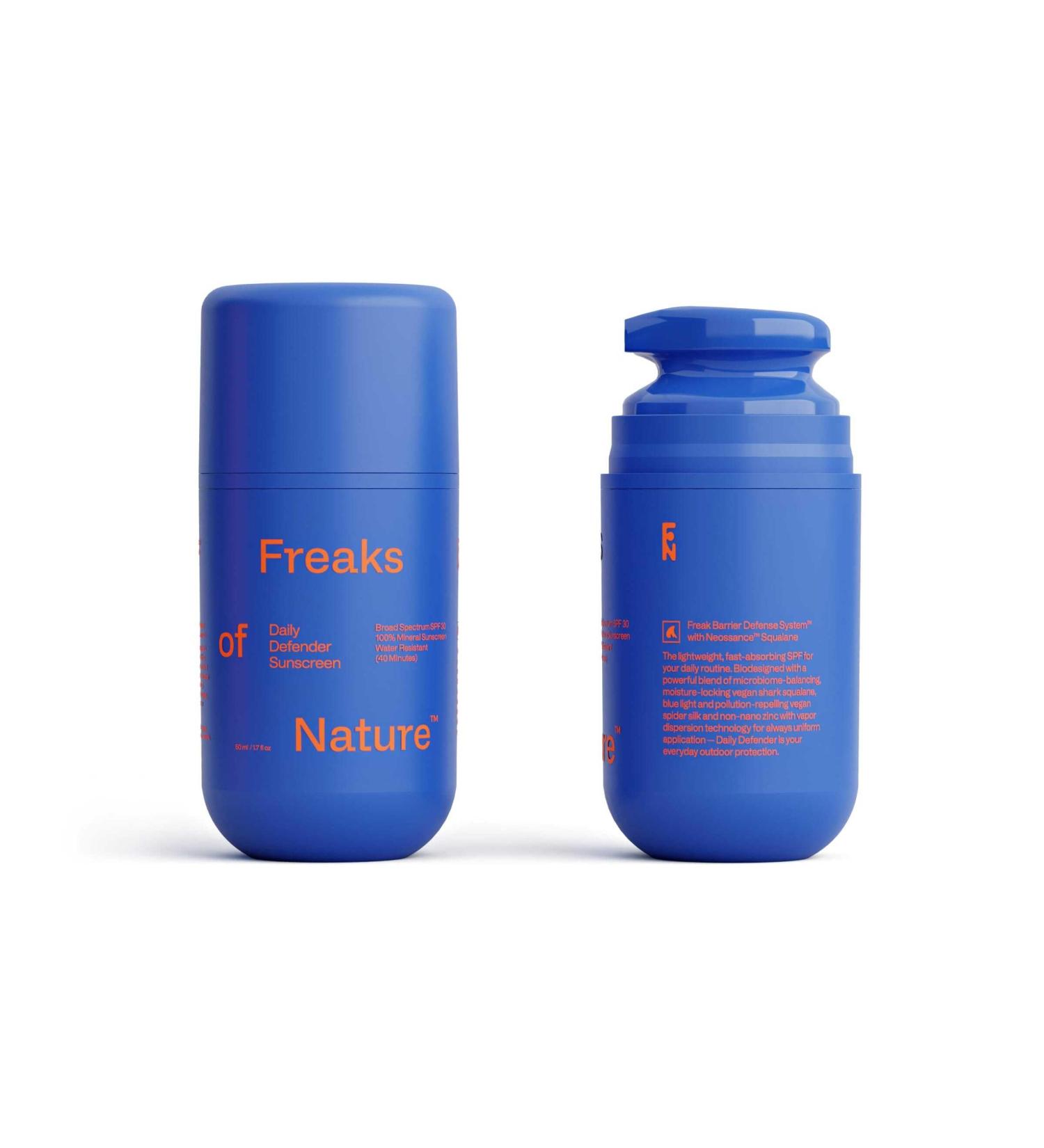 Freaks of Nature Daily Defender SPF 30 | 100% Mineral Sunscreen | Lightweight Fast-Absorbing 40-Min Water-Resistant | Plant-Based Eco-Friendly Reef-Safe Cruelty-Free | All Skin Types | 1.7 oz SPF 30 1.7 Fl Oz (Pack of 1) - Buy Online on GoSupps.com