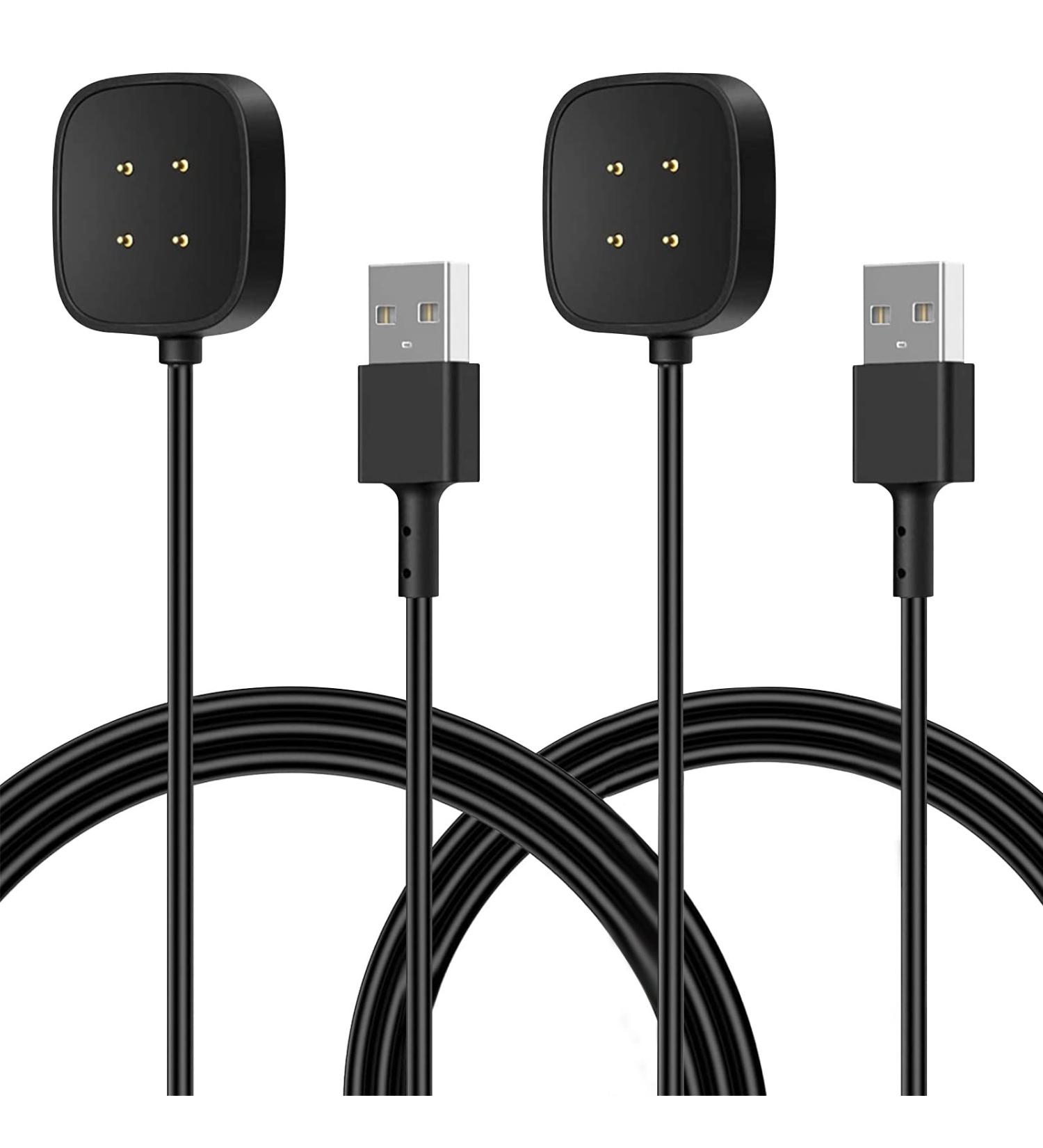 Fitbit 3 Charger  Fitbit Charging Cable  Charger for Fitbit Sense  2pc 3.3ft Fitbit Chargers Replacement Compatible Fitbit Sense/Sense 2 / Versa 3 / Versa 4 USB Charging Cable Cord Stand Dock  Black - Buy Online on GoSupps.com
