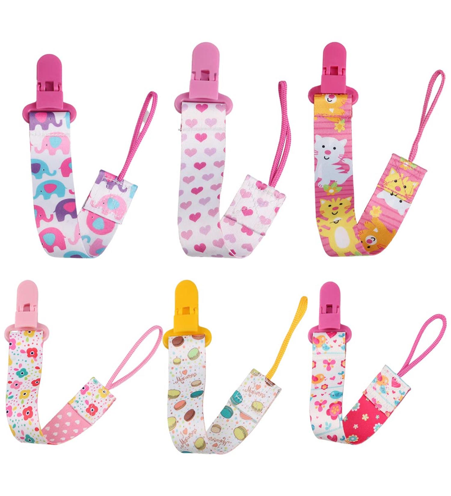 Yateicbc Baby Pacifier Chain for Boys - 6 BPA-Free Fabric Bands Essential Newborn Dental Toys & Nucky Chain - Buy Online on GoSupps.com