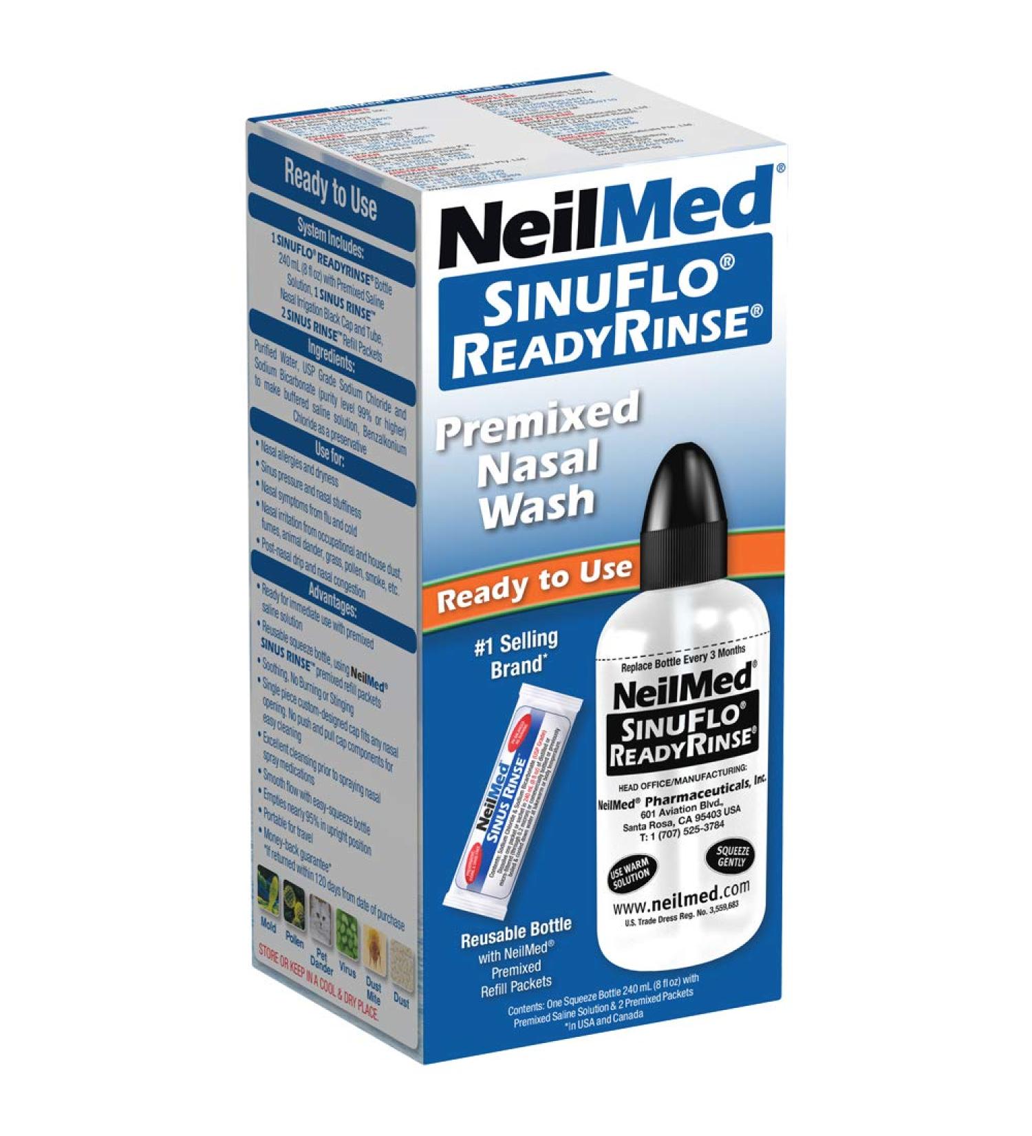 NeilMed SinuFlo Ready Rinse 8 fl oz - Pack of 1 | Nasal Rinse Solution - Buy Online on GoSupps.com