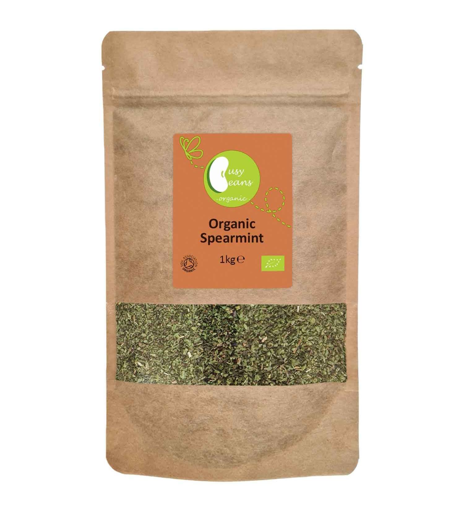 Organic Spearmint Tea (Mint) - Certified Organic - by Busy Beans Organic (1kg) - Buy Online on GoSupps.com
