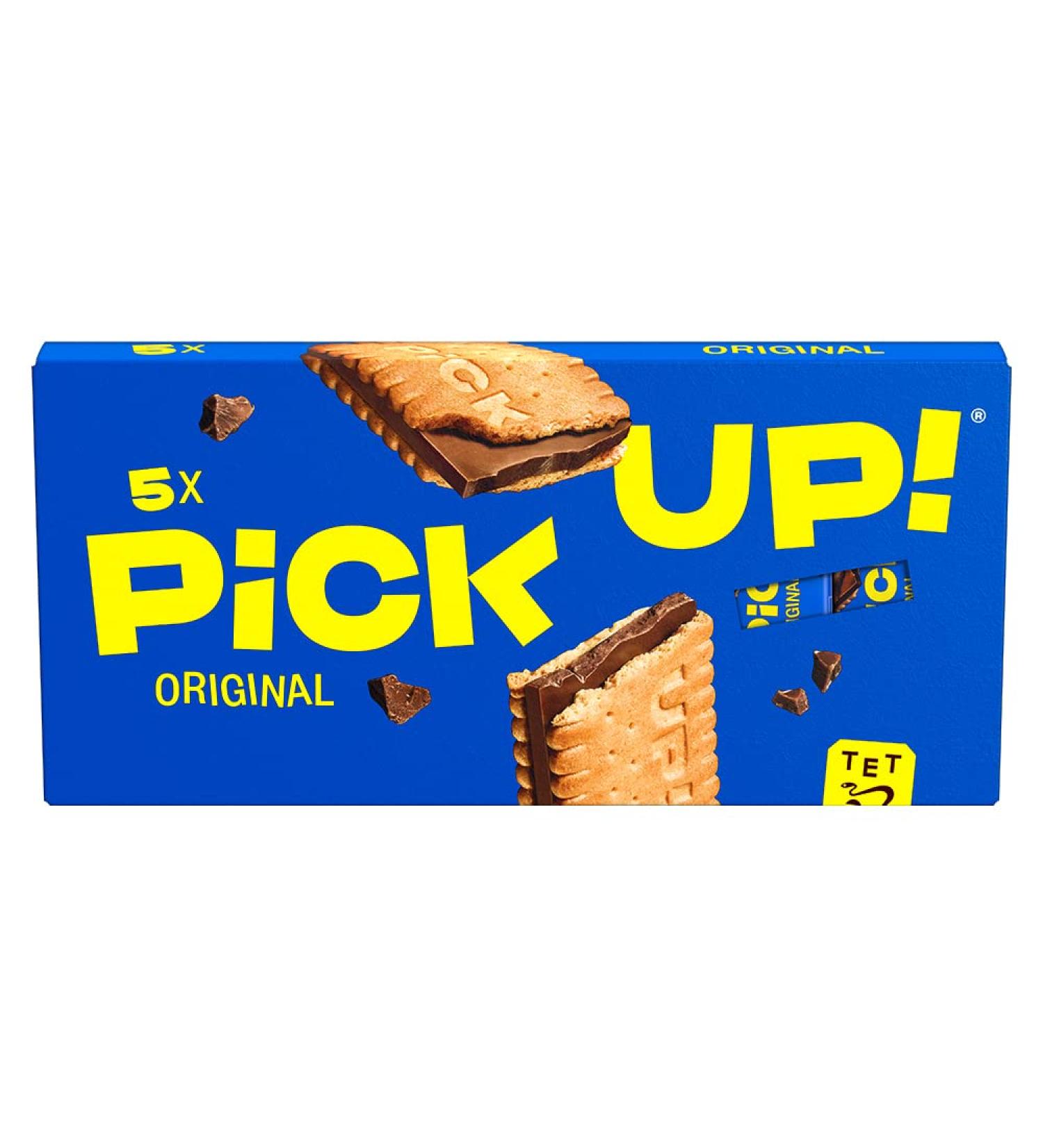 PiCK UP! Original Bar with crispy milk chocolate bar between two crispy biscuits the snack for on the go pack of 5 5 x 28 g - Buy Online on GoSupps.com