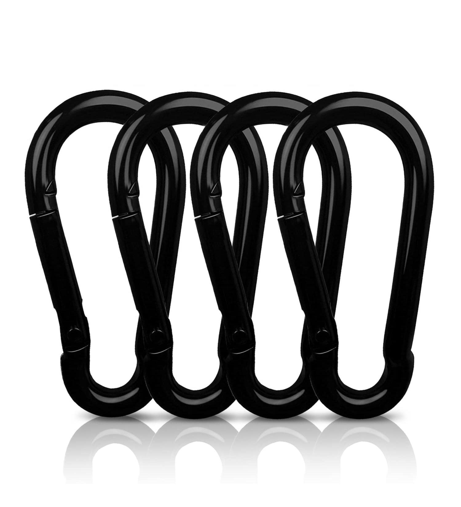 Autmatch Carabiner Clips 3 Spring Snap Hook Buckle Heavy Duty Locking Carabiners 4 Pack M8 - 5/16 Carbon Steel - Black - Buy Online on GoSupps.com