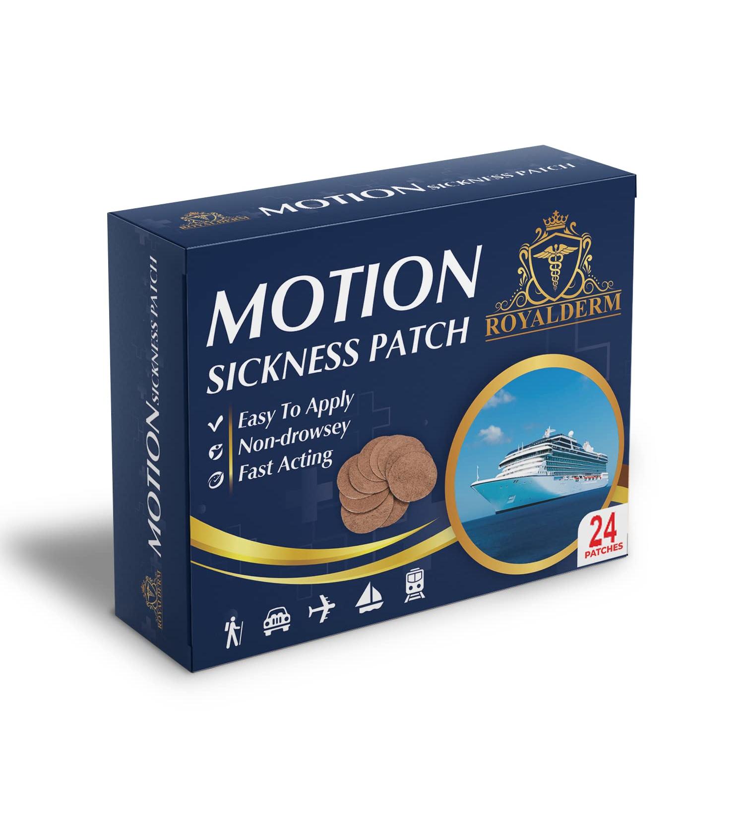 Motion Sickness Patch | Fast Relief from Nausea & Dizziness | 24 Patches for Travel Cruise & Vertigo Relief - Buy Online on GoSupps.com