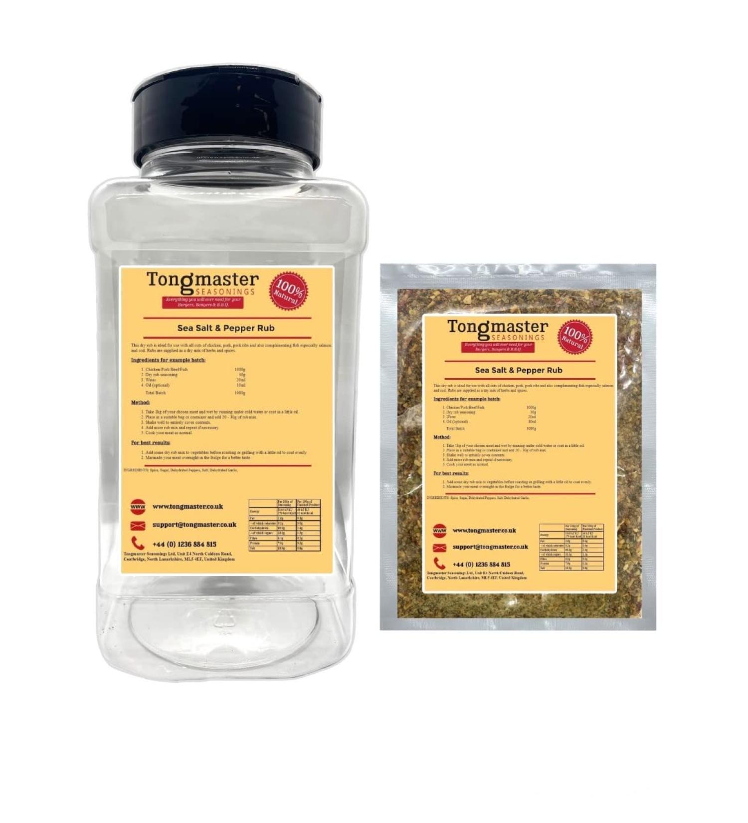Sea Salt & Pepper - Rub - 600g - Shaker Jar