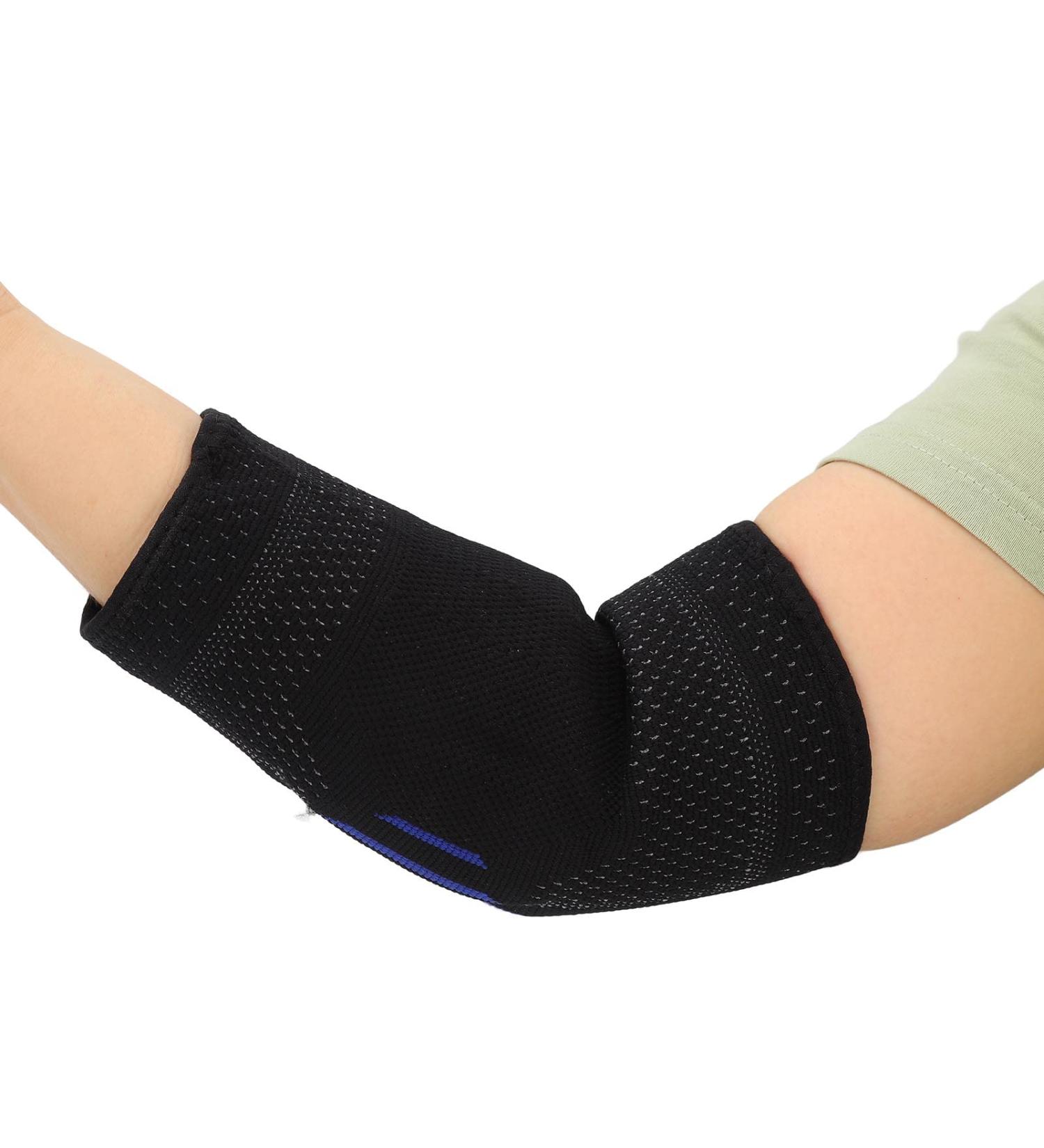ANGGREK Elbow Brace - Stretchy Knit Fabric with Silicone Pad for Shock Relief | Anti-Collision Sports Elbow Protector & Support Arm Sleeve (L) - International Shipping Available - Buy Online on GoSupps.com