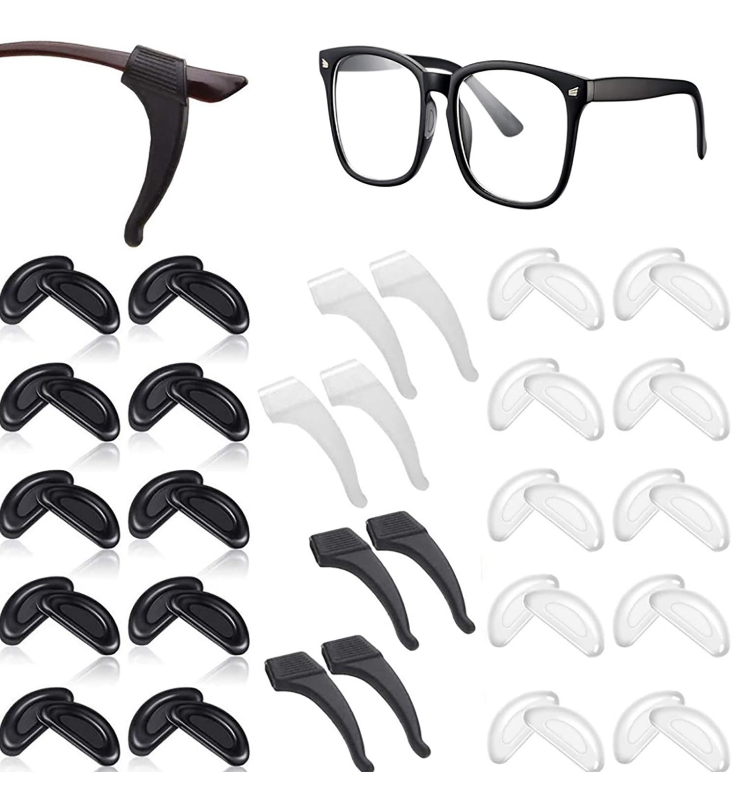 24 Pairs Anti-Slip Silicone Nose Pads for Glasses - Wudqiji Ear Hooks & Adhesive Sports Sunglasses Accessories - Buy Online on GoSupps.com