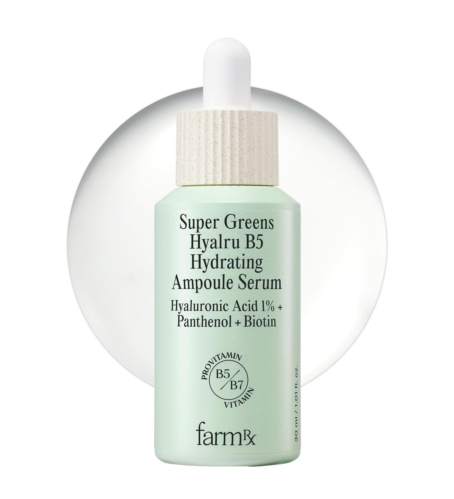 Farm Rx Super Greens Hyalru B5 Hydrating Ampoule Serum (latest version) - Korean Skin Care Lightweight All-Day Hydration. Hyaluronic Acid Panthenol Vegan (1fl oz) - Buy Online on GoSupps.com
