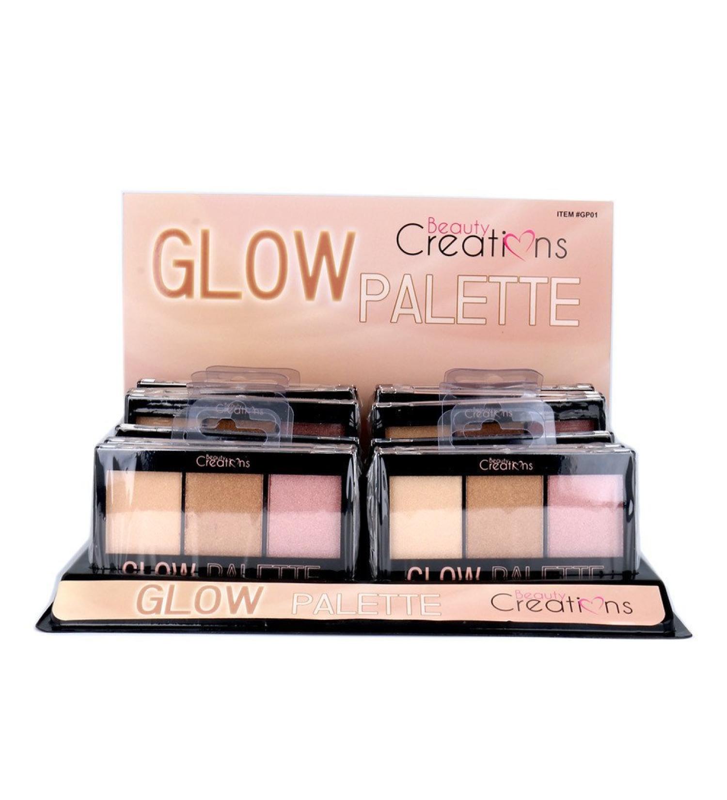 Beauty Creations Glow Palette Display Set 12 Pieces 1.8 Pounds