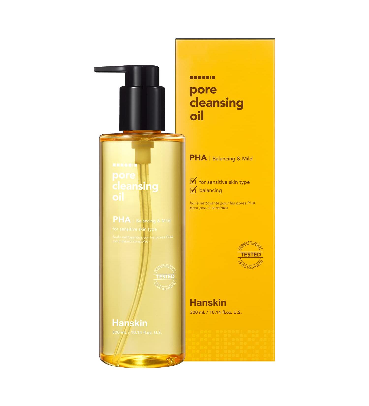 Hanskin Pore Cleansing Oil - PHA Exfoliant, 10.14 fl oz (300 ml) | Deep Clean & Refine Pores - Buy Online on GoSupps.com