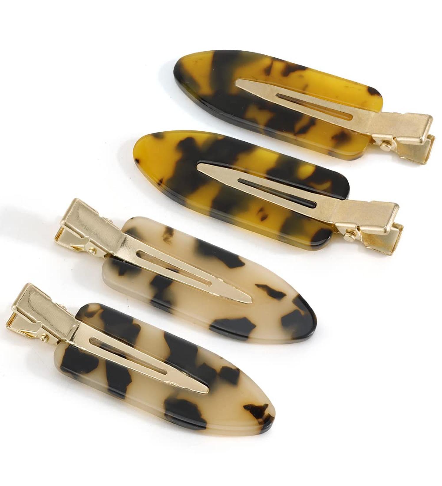 Canitor No Bend Hair Clips 4Pcs - Creaseless Acrylic Resin Tortoise Shell Clips for Women - Buy Online on GoSupps.com