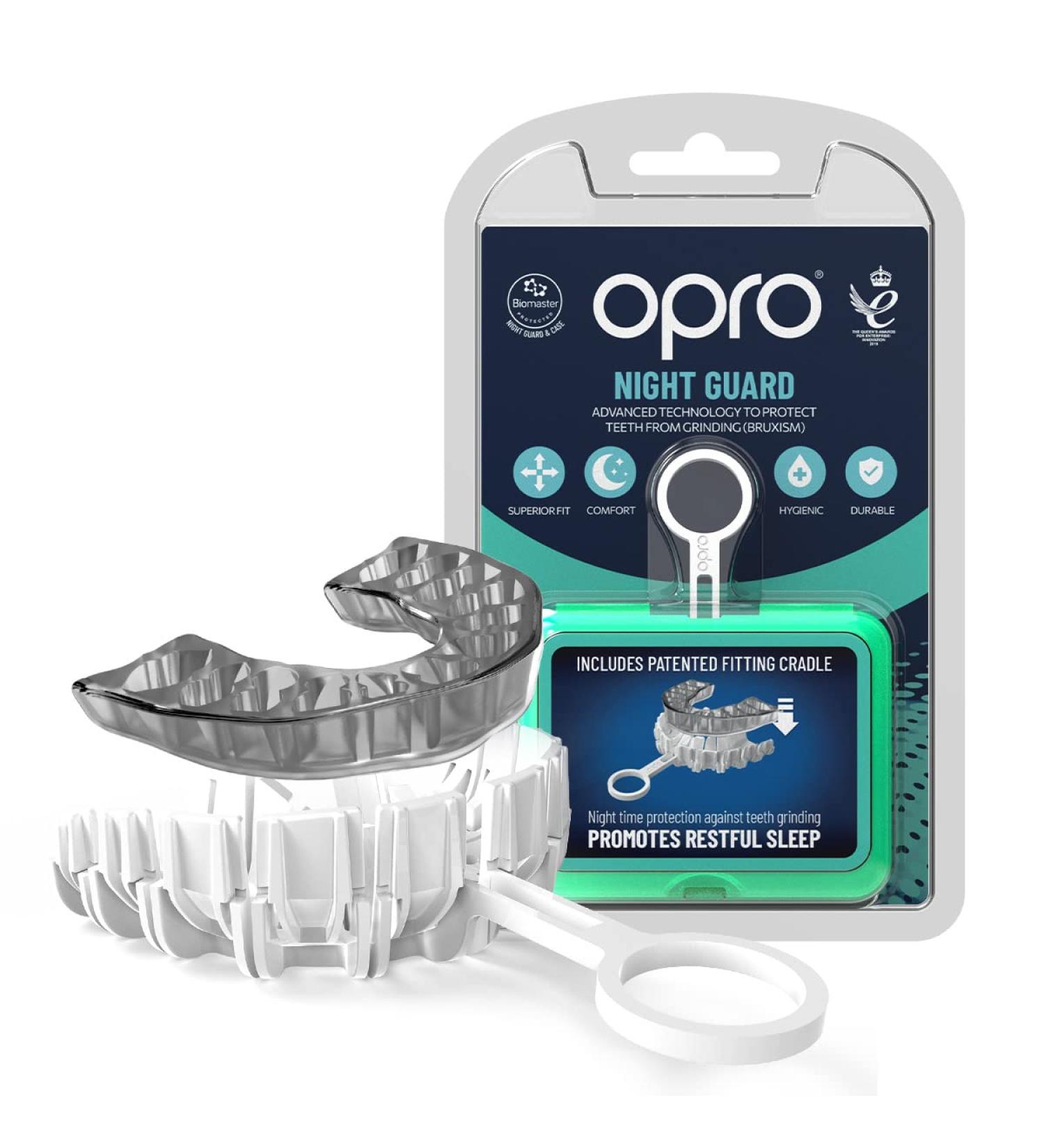 Opro Dentist Recommended Night Mouth Guard for Teeth Grinding Bruxism and TMJ Restorative Sleep with Antimicrobial Dental Pr - Buy Online on GoSupps.com