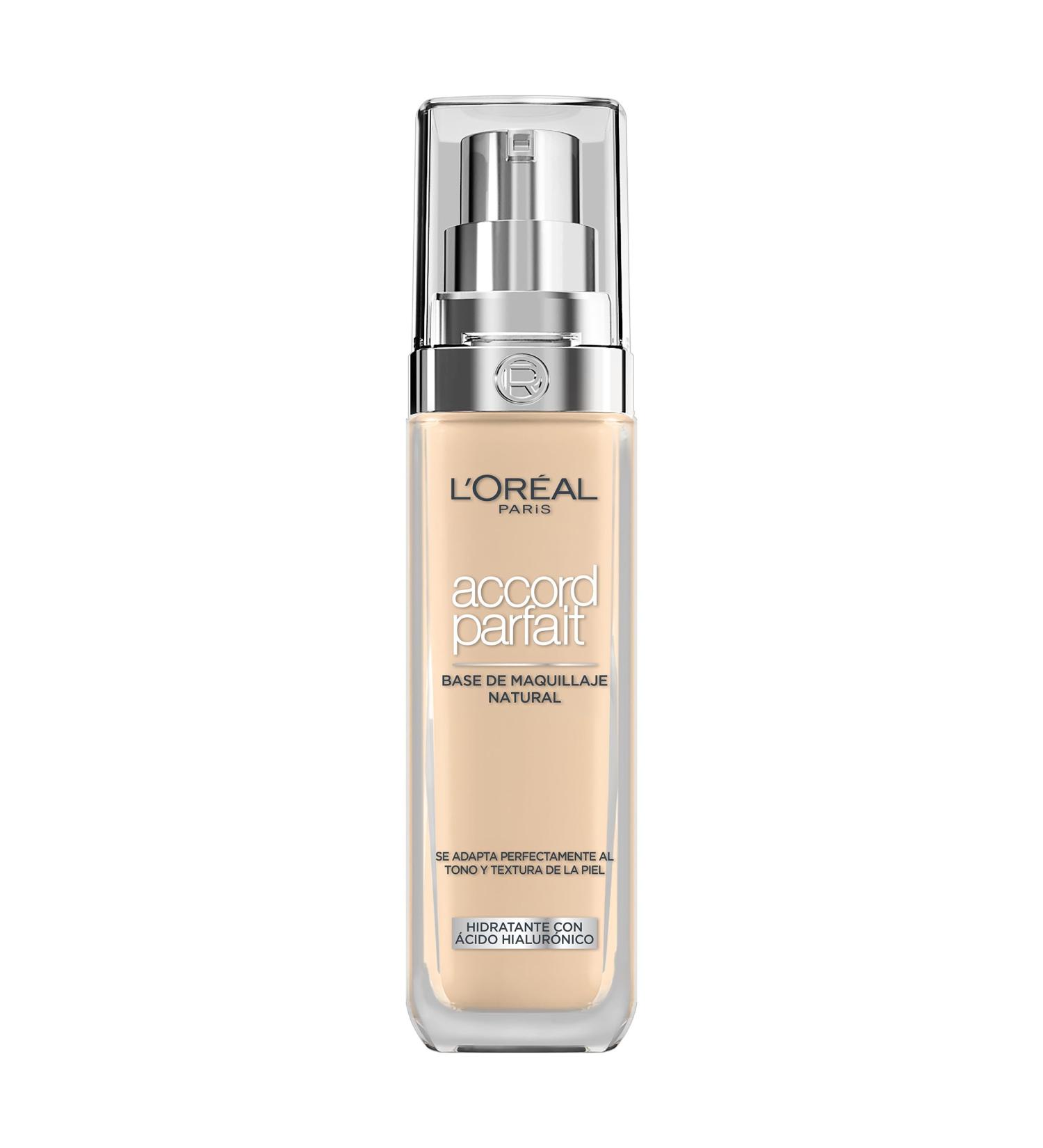  L'Oreal Paris L'Or al Paris - Liquid Foundation - 24H Hydration - Formula with Hyaluronic Acid - All Skin Types - Shade: Vanilla (2.N) - Perfect Match - 30 ml - Buy Online on GoSupps.com
